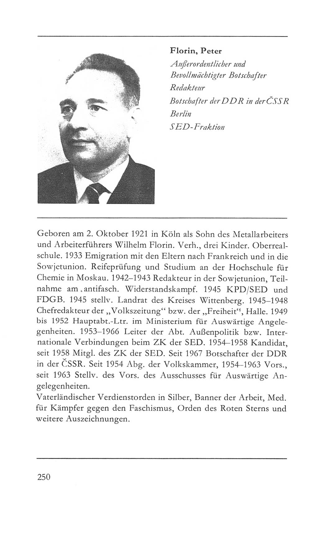 Volkskammer (VK) der Deutschen Demokratischen Republik (DDR) 5. Wahlperiode 1967-1971, Seite 250 (VK. DDR 5. WP. 1967-1971, S. 250)