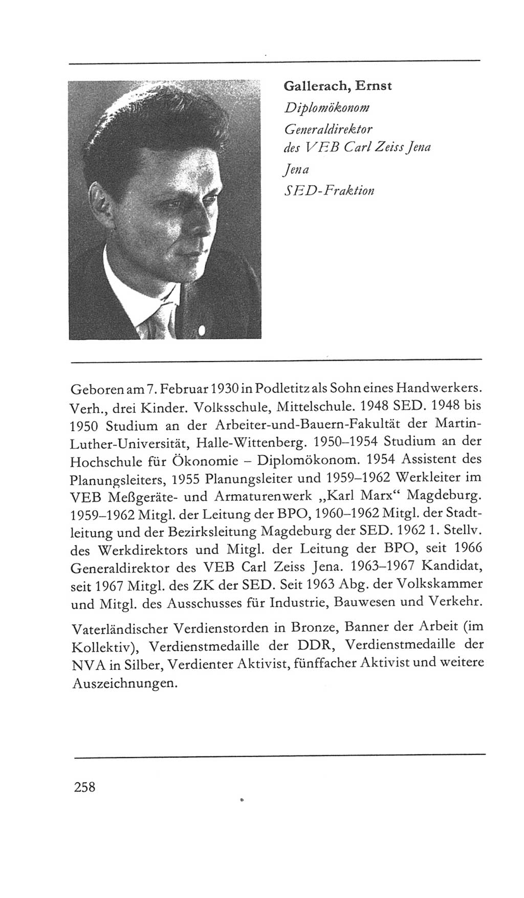 Volkskammer (VK) der Deutschen Demokratischen Republik (DDR) 5. Wahlperiode 1967-1971, Seite 258 (VK. DDR 5. WP. 1967-1971, S. 258)