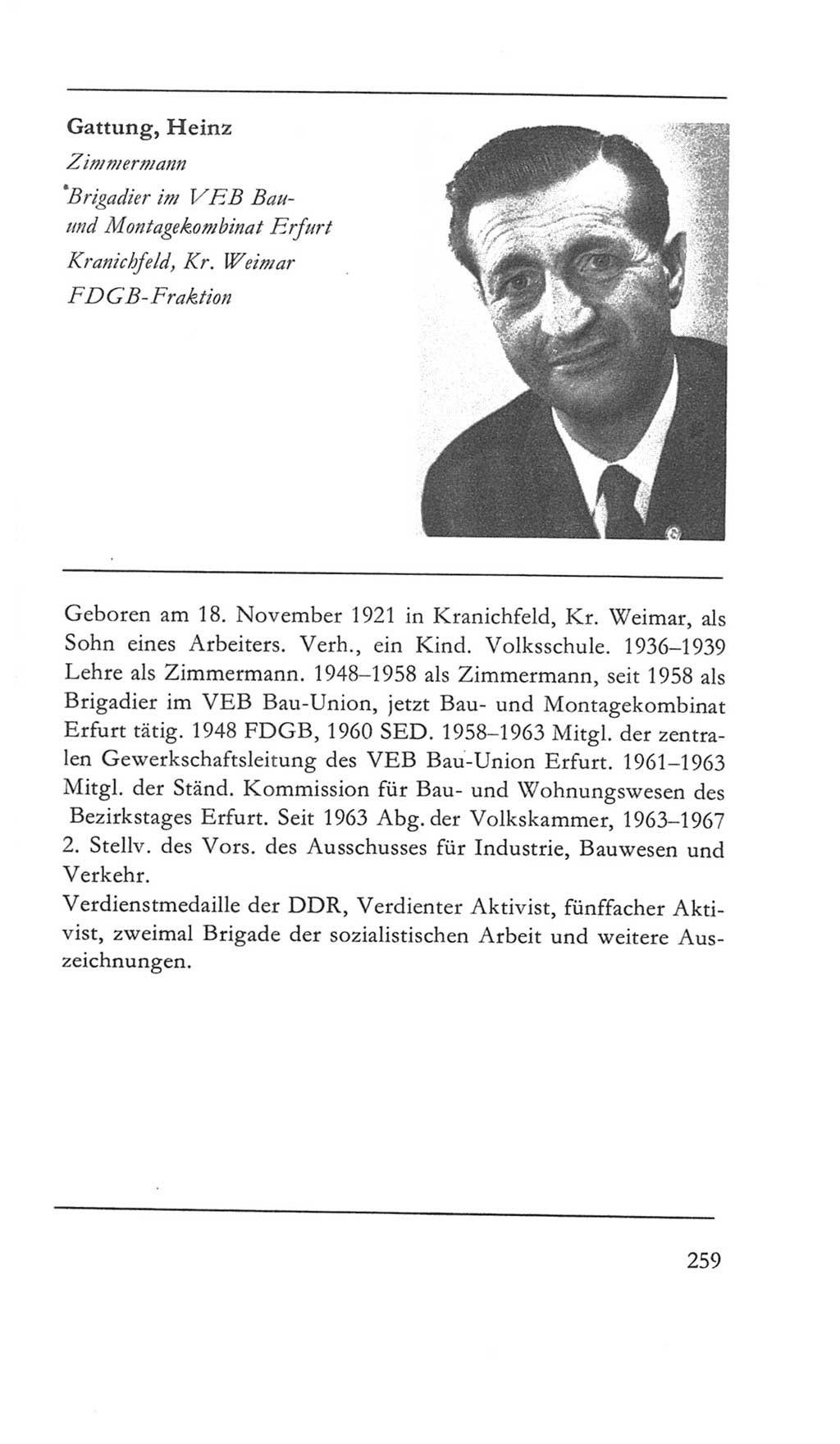 Volkskammer (VK) der Deutschen Demokratischen Republik (DDR) 5. Wahlperiode 1967-1971, Seite 259 (VK. DDR 5. WP. 1967-1971, S. 259)