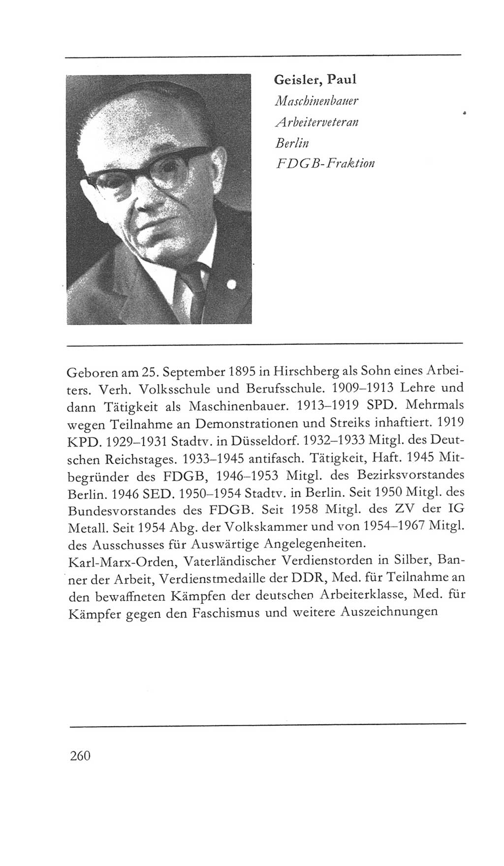 Volkskammer (VK) der Deutschen Demokratischen Republik (DDR) 5. Wahlperiode 1967-1971, Seite 260 (VK. DDR 5. WP. 1967-1971, S. 260)