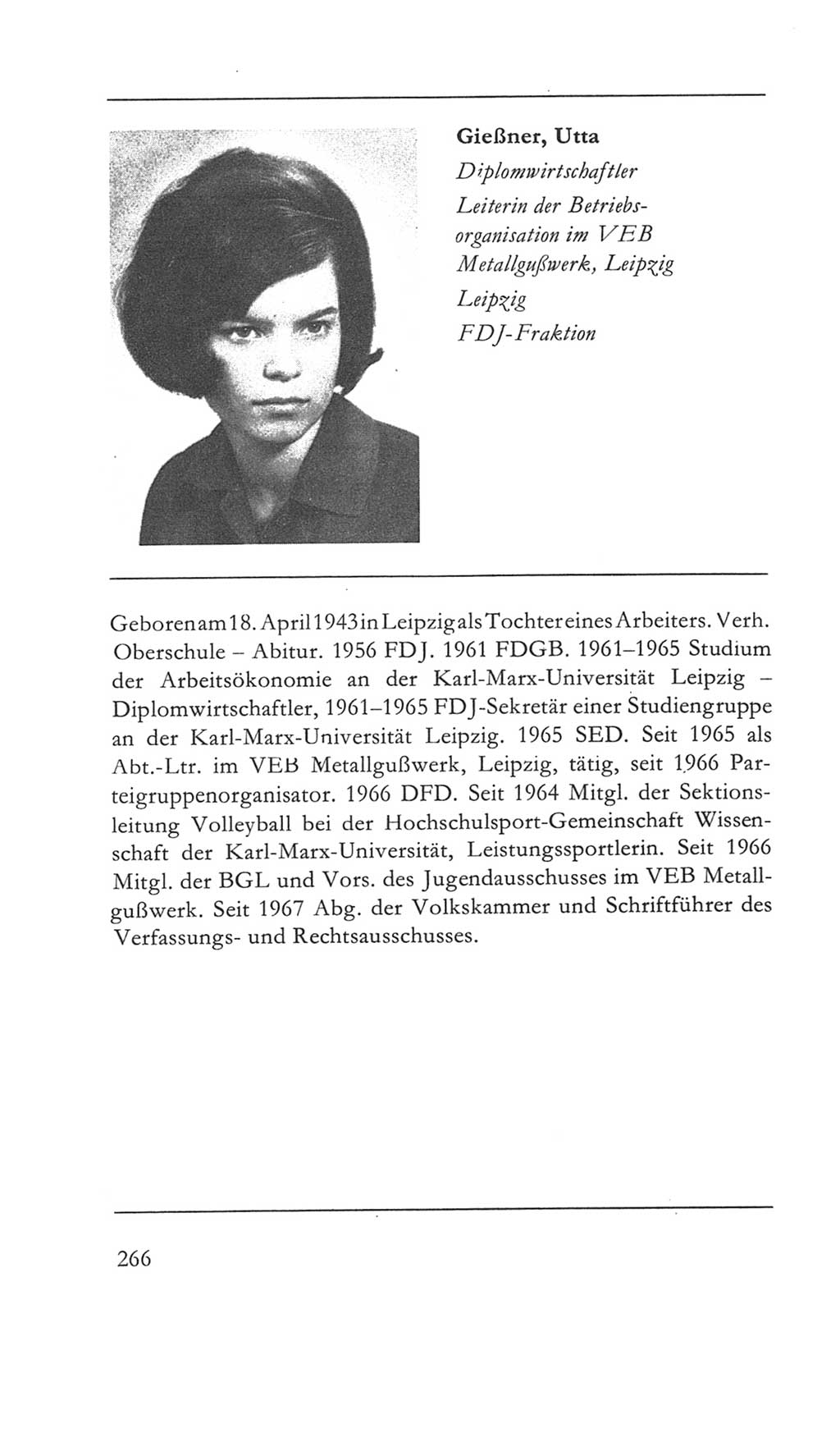 Volkskammer (VK) der Deutschen Demokratischen Republik (DDR) 5. Wahlperiode 1967-1971, Seite 266 (VK. DDR 5. WP. 1967-1971, S. 266)