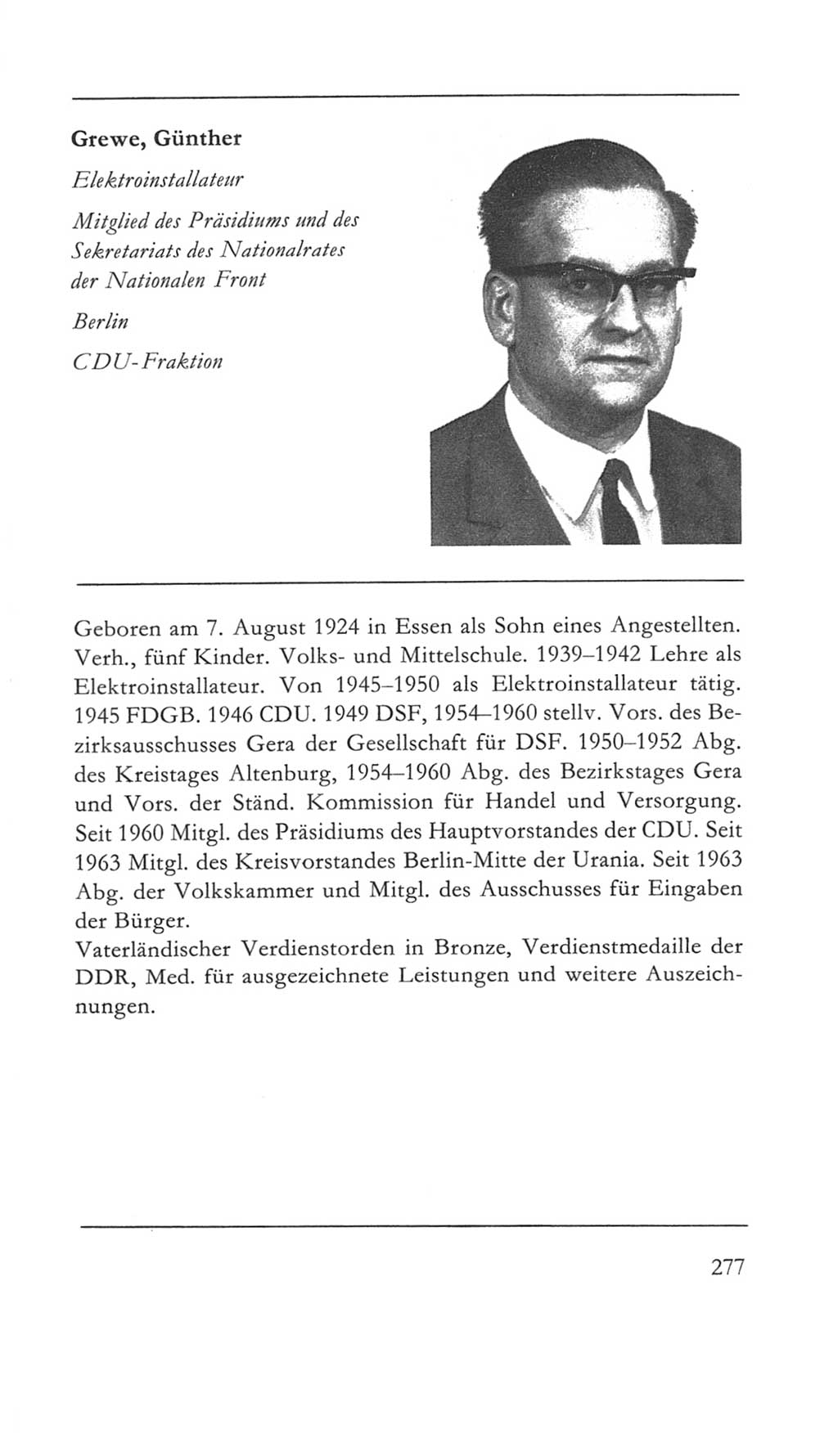 Volkskammer (VK) der Deutschen Demokratischen Republik (DDR) 5. Wahlperiode 1967-1971, Seite 277 (VK. DDR 5. WP. 1967-1971, S. 277)