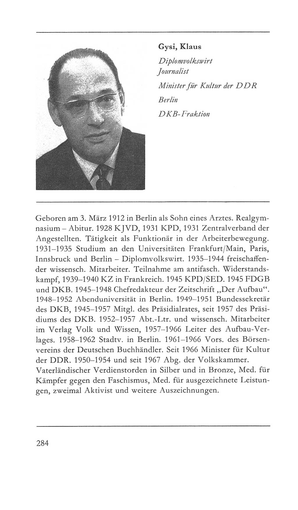Volkskammer (VK) der Deutschen Demokratischen Republik (DDR) 5. Wahlperiode 1967-1971, Seite 284 (VK. DDR 5. WP. 1967-1971, S. 284)