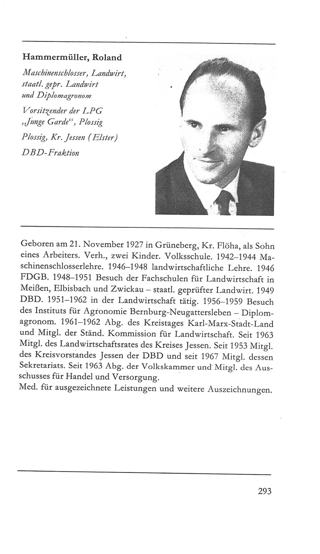 Volkskammer (VK) der Deutschen Demokratischen Republik (DDR) 5. Wahlperiode 1967-1971, Seite 293 (VK. DDR 5. WP. 1967-1971, S. 293)