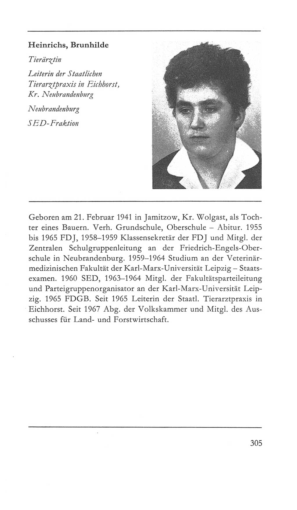 Volkskammer (VK) der Deutschen Demokratischen Republik (DDR) 5. Wahlperiode 1967-1971, Seite 305 (VK. DDR 5. WP. 1967-1971, S. 305)