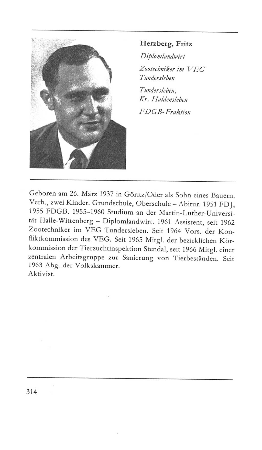 Volkskammer (VK) der Deutschen Demokratischen Republik (DDR) 5. Wahlperiode 1967-1971, Seite 314 (VK. DDR 5. WP. 1967-1971, S. 314)