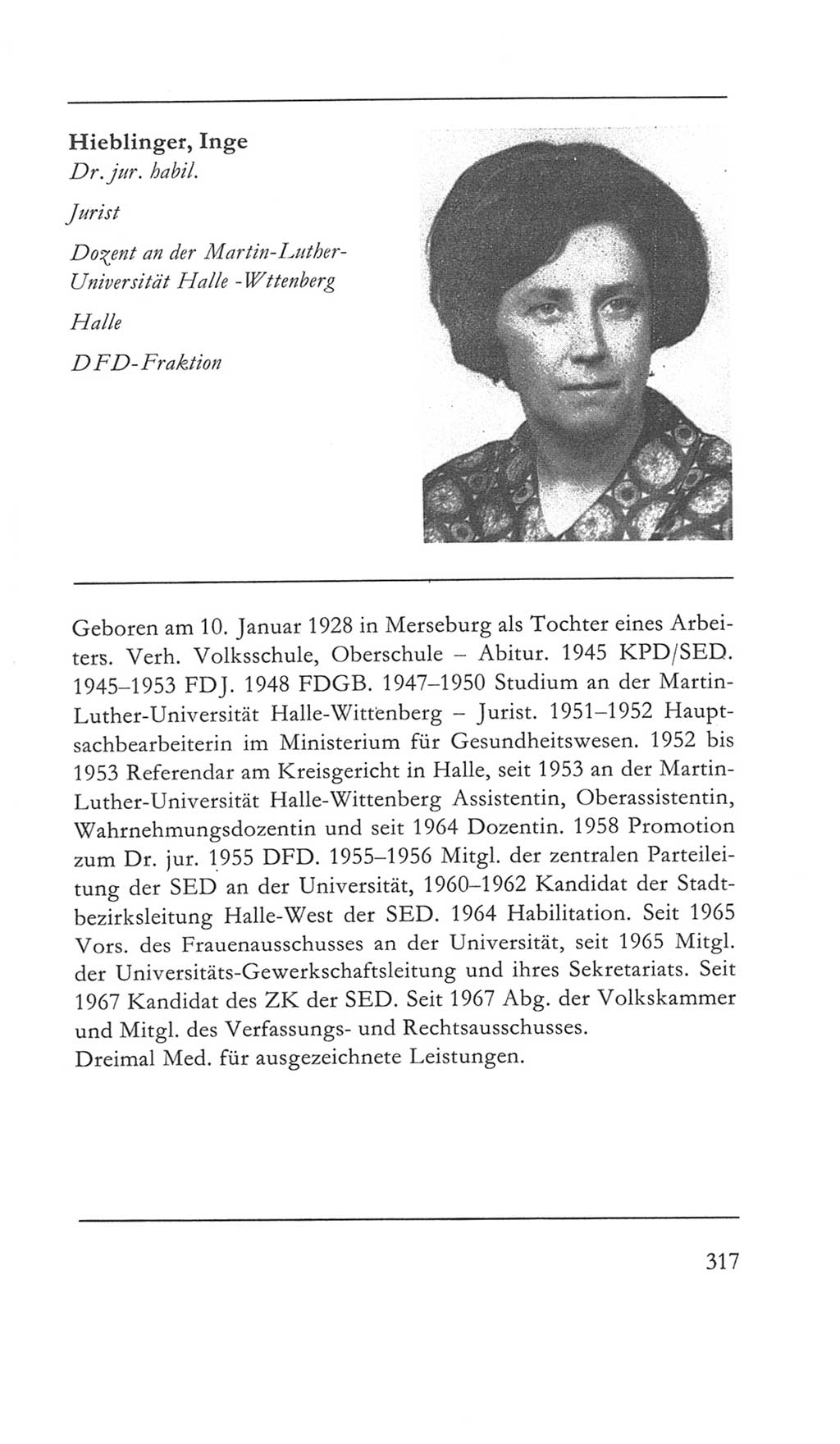 Volkskammer (VK) der Deutschen Demokratischen Republik (DDR) 5. Wahlperiode 1967-1971, Seite 317 (VK. DDR 5. WP. 1967-1971, S. 317)