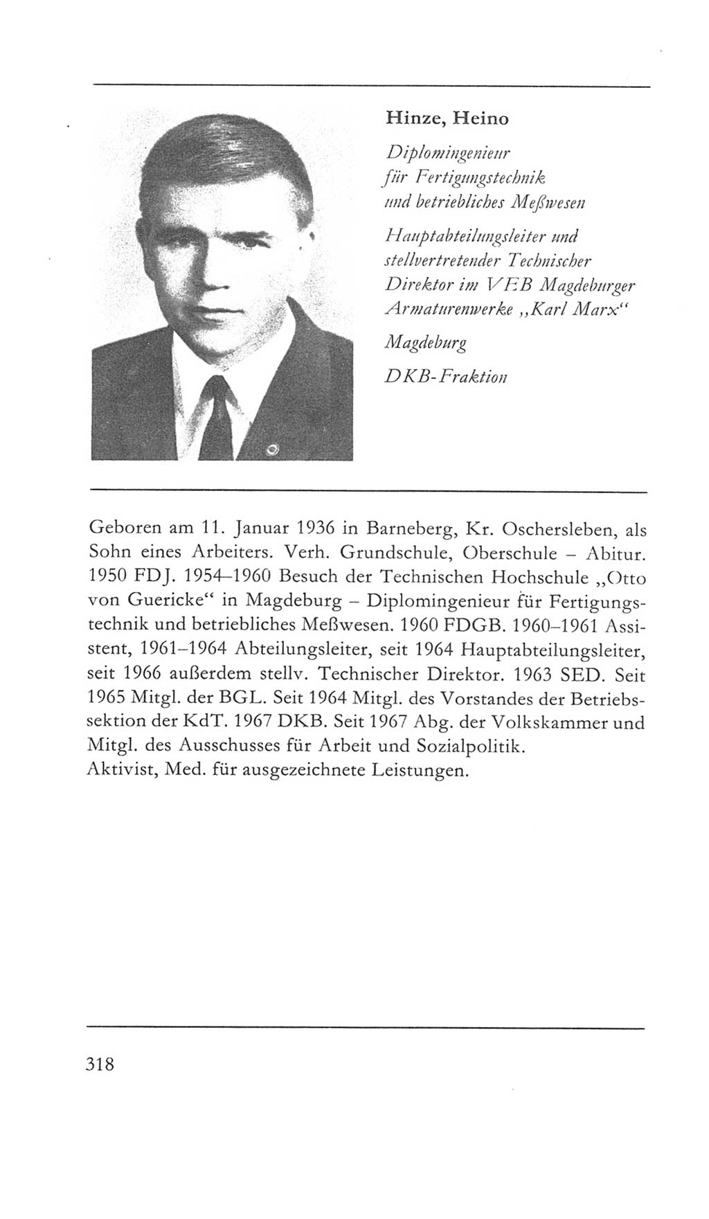 Volkskammer (VK) der Deutschen Demokratischen Republik (DDR) 5. Wahlperiode 1967-1971, Seite 318 (VK. DDR 5. WP. 1967-1971, S. 318)