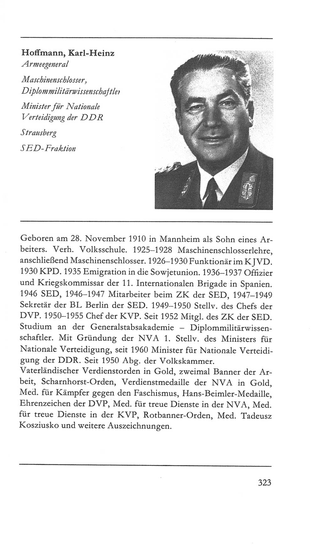 Volkskammer (VK) der Deutschen Demokratischen Republik (DDR) 5. Wahlperiode 1967-1971, Seite 323 (VK. DDR 5. WP. 1967-1971, S. 323)