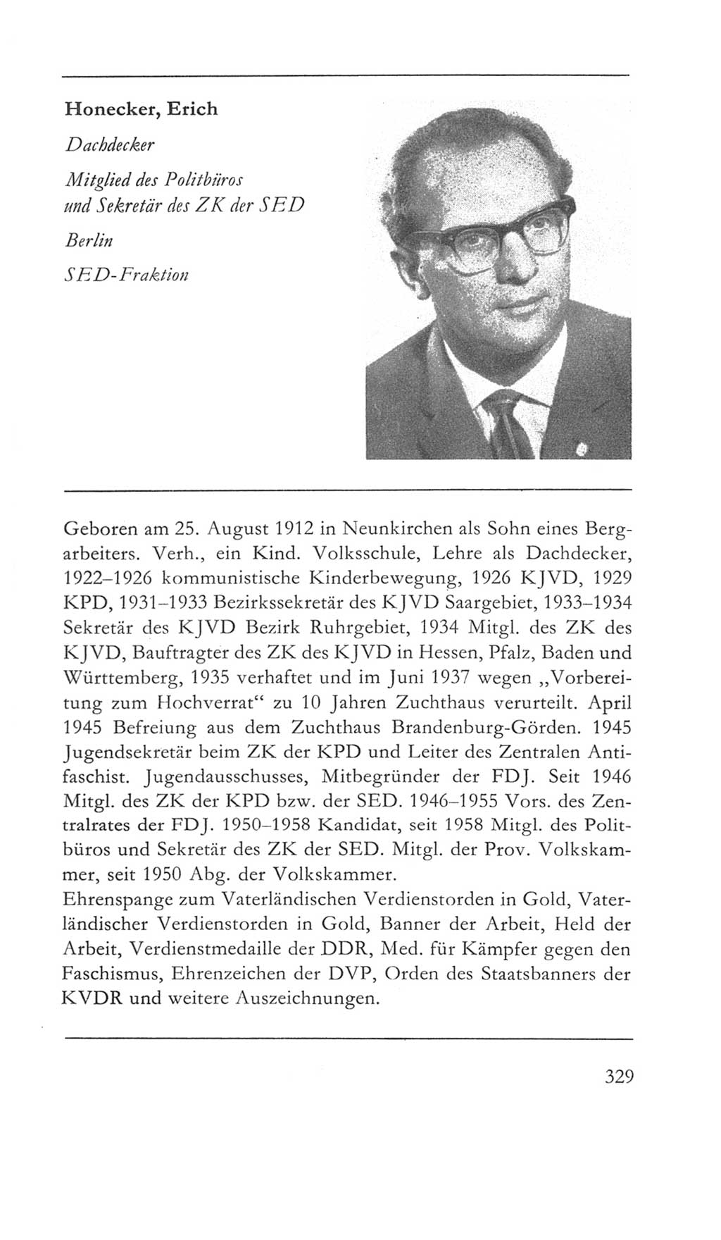 Volkskammer (VK) der Deutschen Demokratischen Republik (DDR) 5. Wahlperiode 1967-1971, Seite 329 (VK. DDR 5. WP. 1967-1971, S. 329)