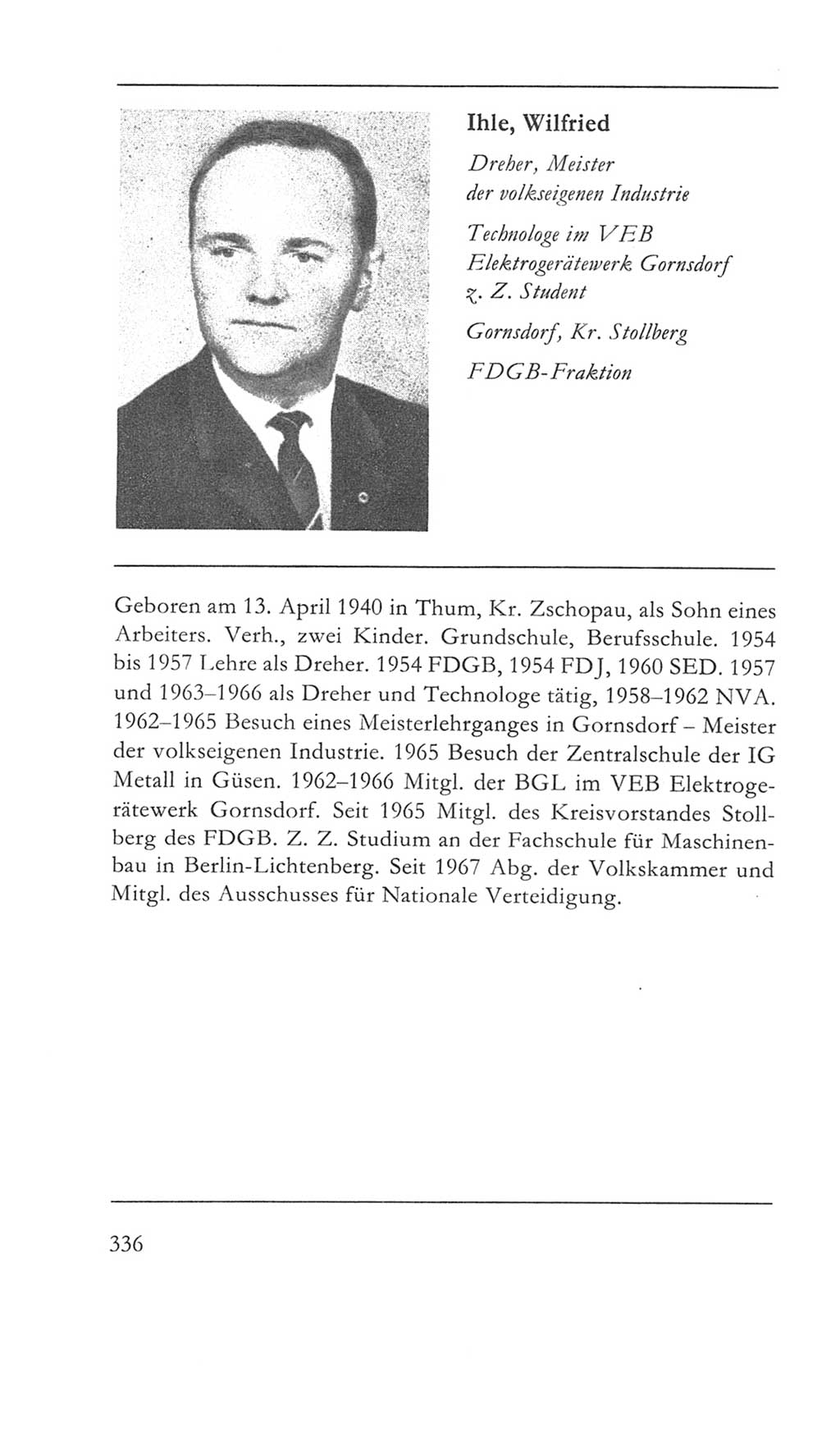 Volkskammer (VK) der Deutschen Demokratischen Republik (DDR) 5. Wahlperiode 1967-1971, Seite 336 (VK. DDR 5. WP. 1967-1971, S. 336)