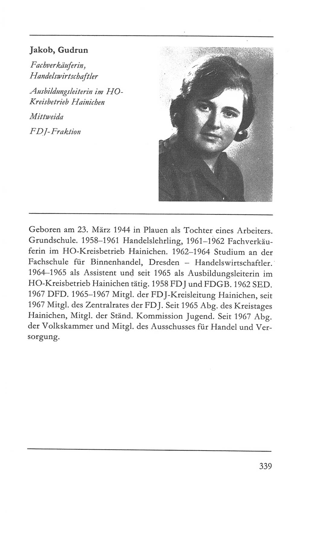Volkskammer (VK) der Deutschen Demokratischen Republik (DDR) 5. Wahlperiode 1967-1971, Seite 339 (VK. DDR 5. WP. 1967-1971, S. 339)