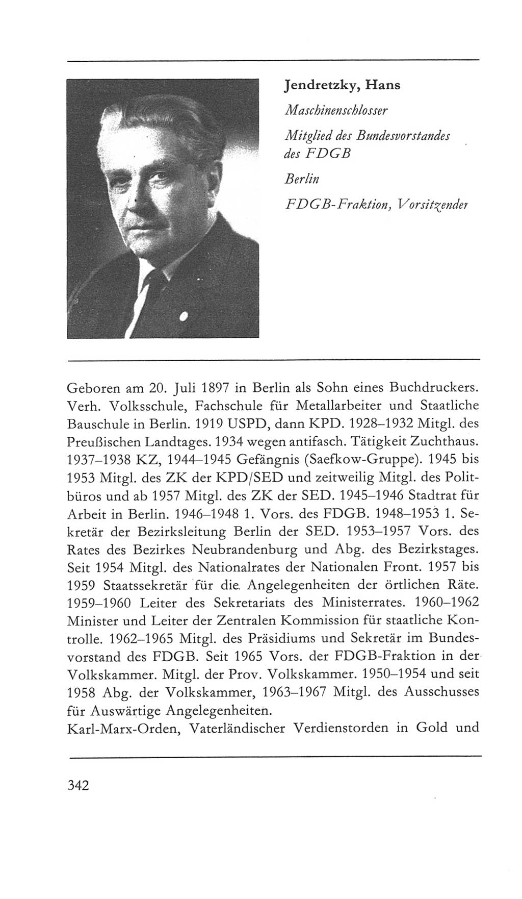 Volkskammer (VK) der Deutschen Demokratischen Republik (DDR) 5. Wahlperiode 1967-1971, Seite 342 (VK. DDR 5. WP. 1967-1971, S. 342)