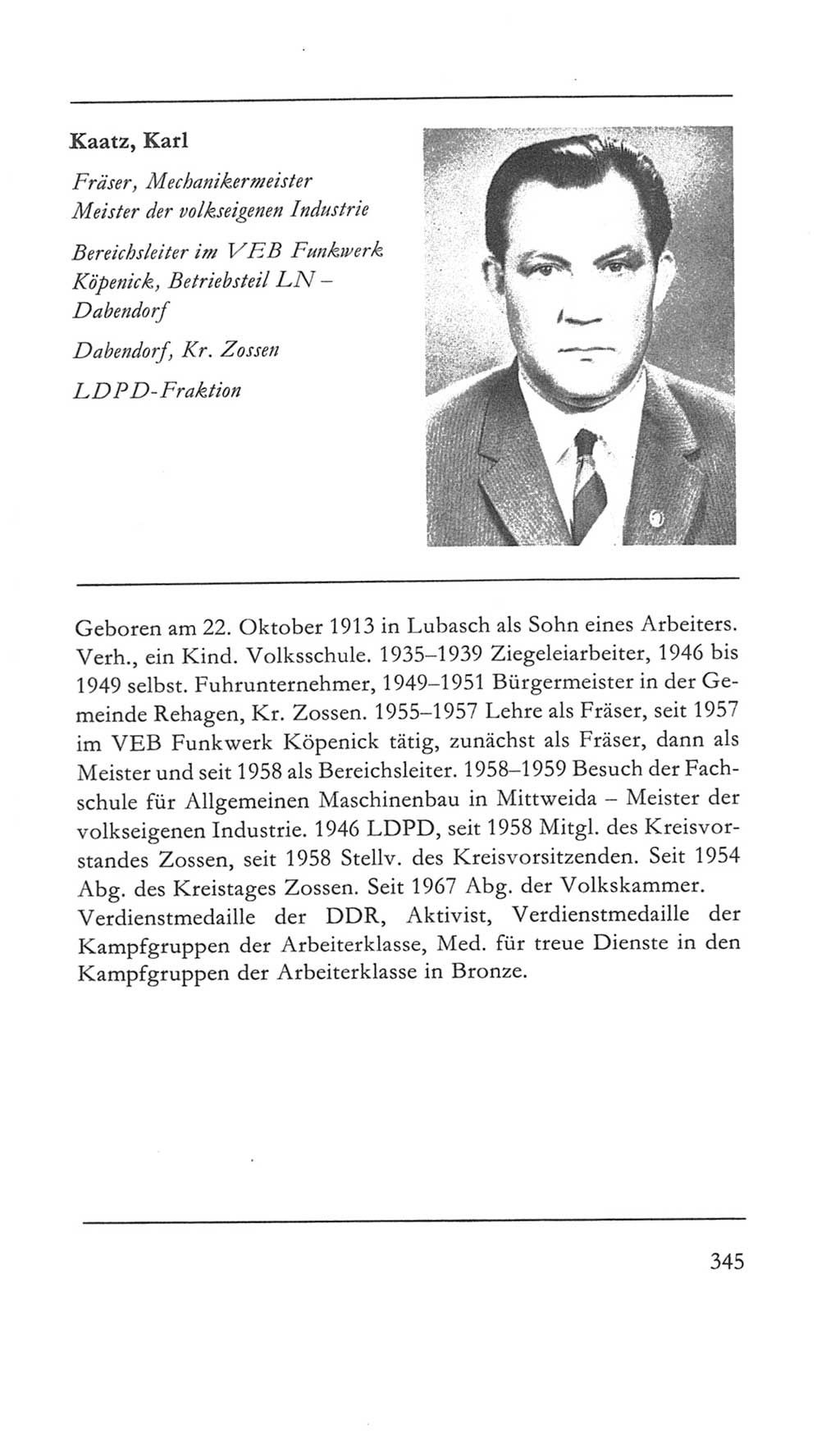 Volkskammer (VK) der Deutschen Demokratischen Republik (DDR) 5. Wahlperiode 1967-1971, Seite 345 (VK. DDR 5. WP. 1967-1971, S. 345)