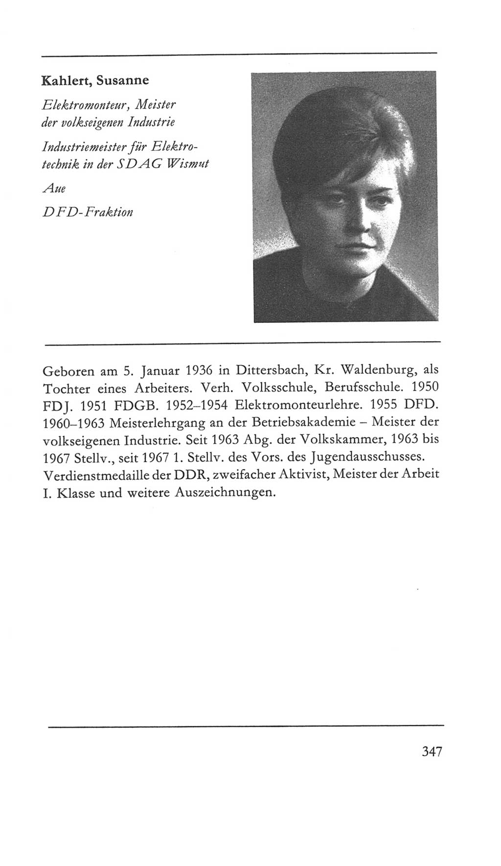 Volkskammer (VK) der Deutschen Demokratischen Republik (DDR) 5. Wahlperiode 1967-1971, Seite 347 (VK. DDR 5. WP. 1967-1971, S. 347)