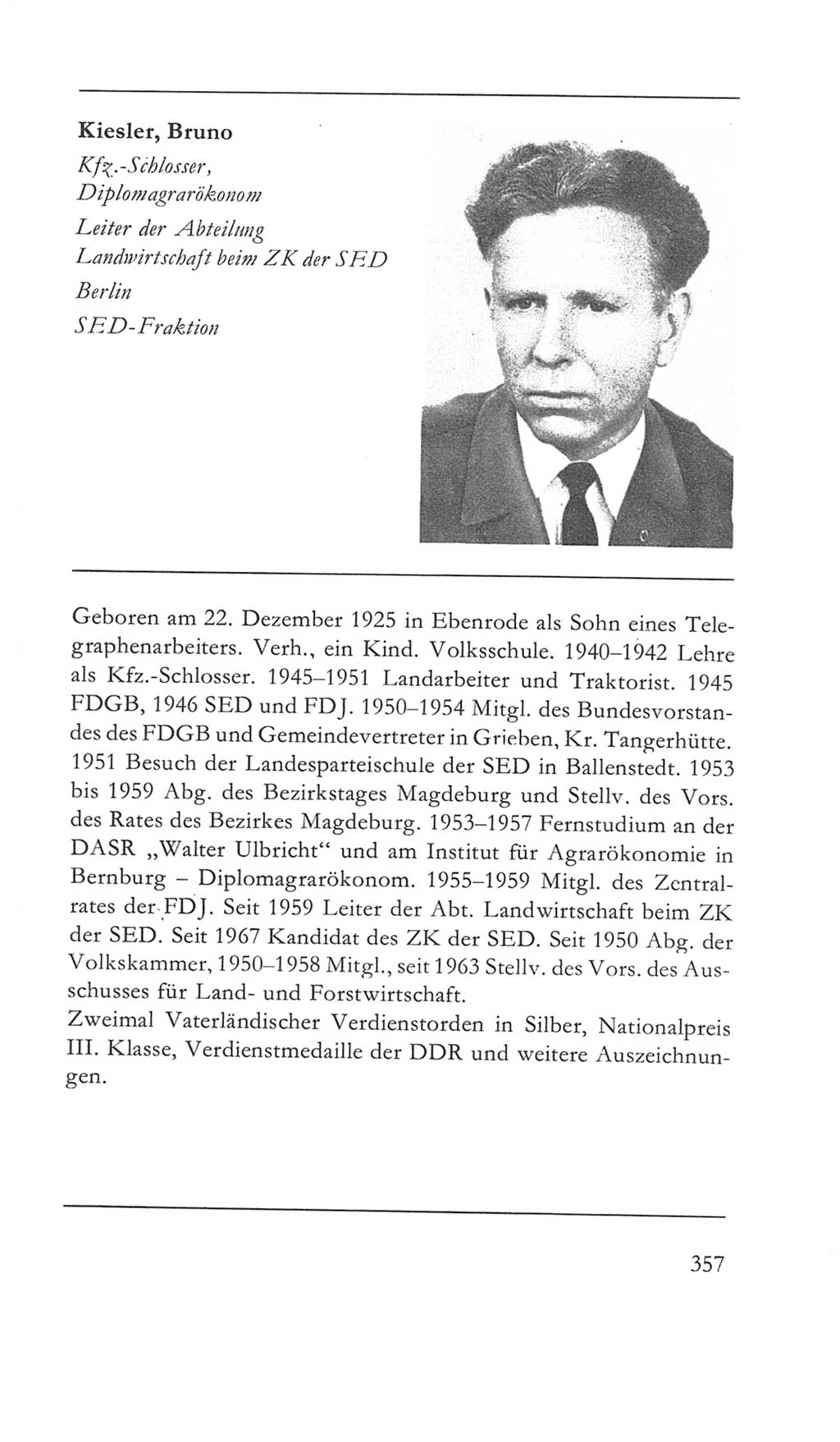 Volkskammer (VK) der Deutschen Demokratischen Republik (DDR) 5. Wahlperiode 1967-1971, Seite 357 (VK. DDR 5. WP. 1967-1971, S. 357)