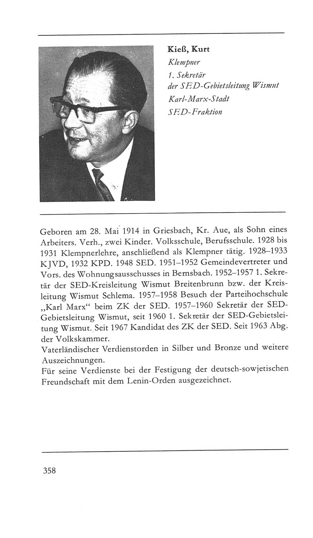 Volkskammer (VK) der Deutschen Demokratischen Republik (DDR) 5. Wahlperiode 1967-1971, Seite 358 (VK. DDR 5. WP. 1967-1971, S. 358)