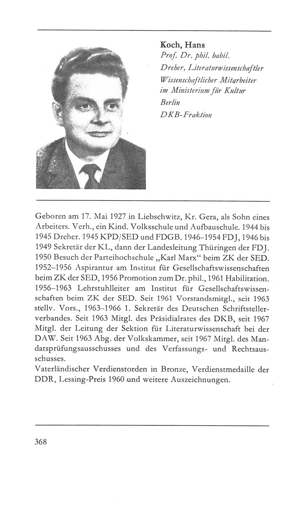 Volkskammer (VK) der Deutschen Demokratischen Republik (DDR) 5. Wahlperiode 1967-1971, Seite 368 (VK. DDR 5. WP. 1967-1971, S. 368)
