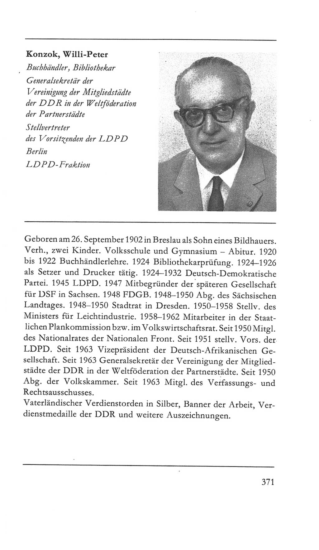 Volkskammer (VK) der Deutschen Demokratischen Republik (DDR) 5. Wahlperiode 1967-1971, Seite 371 (VK. DDR 5. WP. 1967-1971, S. 371)