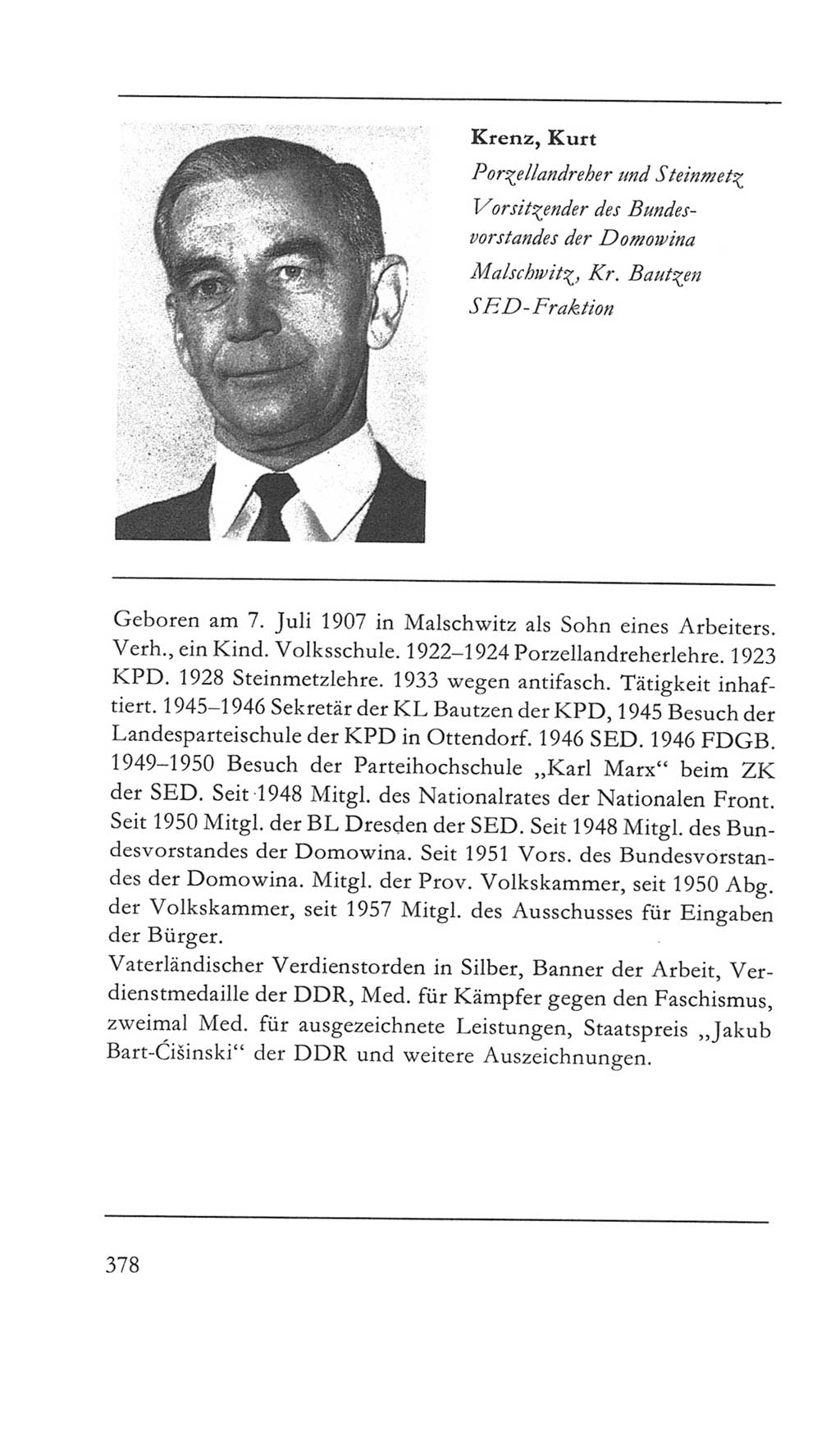 Volkskammer (VK) der Deutschen Demokratischen Republik (DDR) 5. Wahlperiode 1967-1971, Seite 378 (VK. DDR 5. WP. 1967-1971, S. 378)