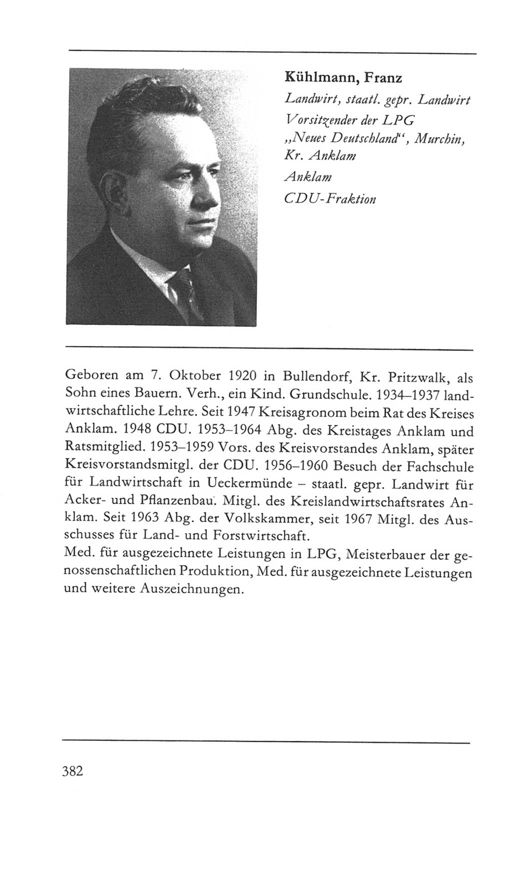 Volkskammer (VK) der Deutschen Demokratischen Republik (DDR) 5. Wahlperiode 1967-1971, Seite 382 (VK. DDR 5. WP. 1967-1971, S. 382)