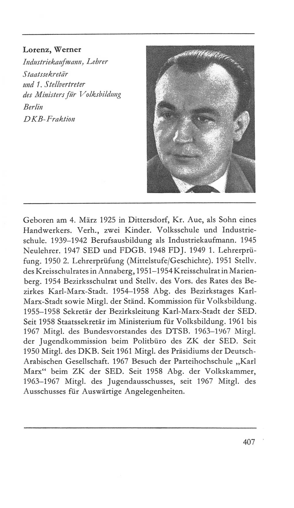 Volkskammer (VK) der Deutschen Demokratischen Republik (DDR) 5. Wahlperiode 1967-1971, Seite 407 (VK. DDR 5. WP. 1967-1971, S. 407)