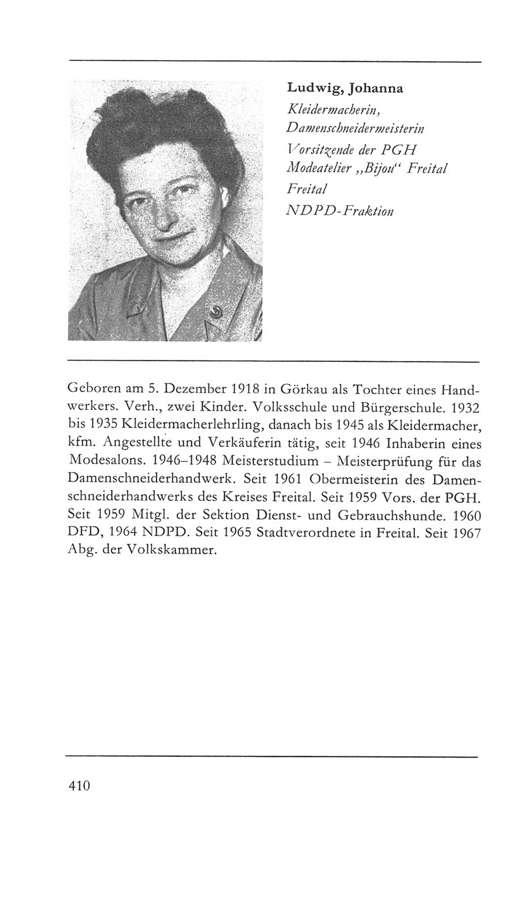 Volkskammer (VK) der Deutschen Demokratischen Republik (DDR) 5. Wahlperiode 1967-1971, Seite 410 (VK. DDR 5. WP. 1967-1971, S. 410)