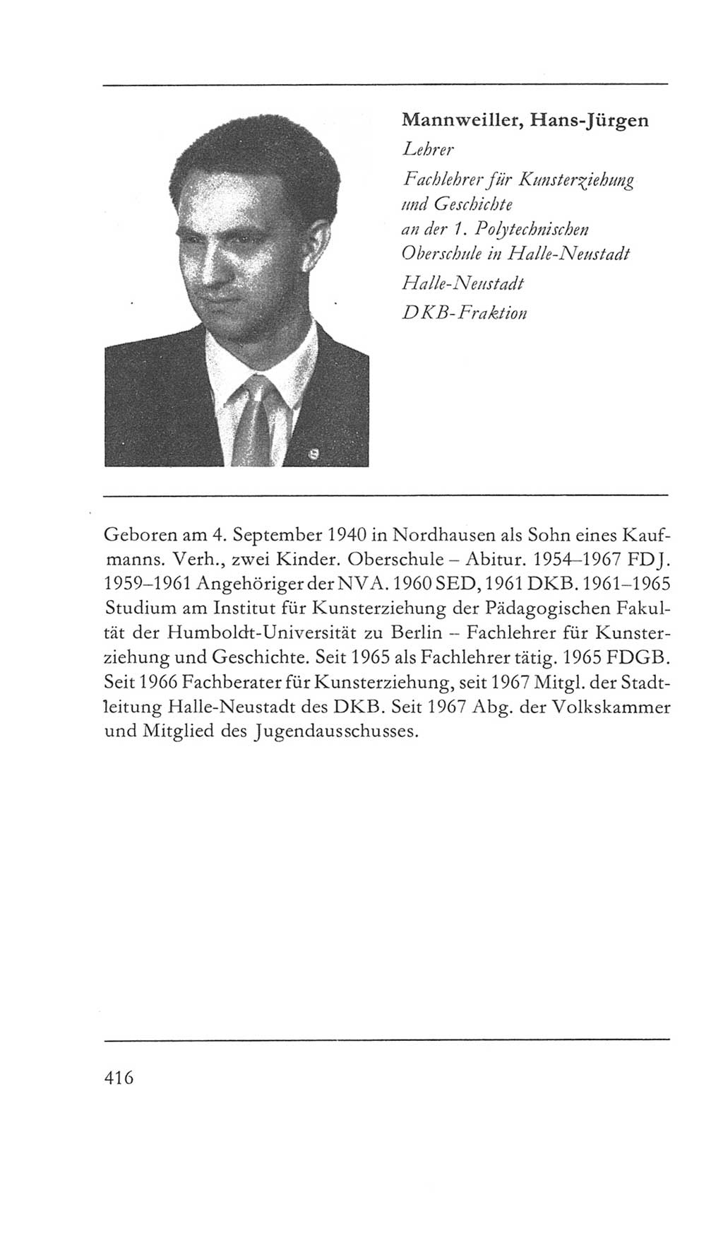 Volkskammer (VK) der Deutschen Demokratischen Republik (DDR) 5. Wahlperiode 1967-1971, Seite 416 (VK. DDR 5. WP. 1967-1971, S. 416)