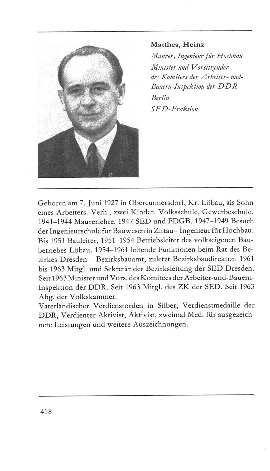 Volkskammer (VK) der Deutschen Demokratischen Republik (DDR) 5. Wahlperiode 1967-1971, Seite 418 (VK. DDR 5. WP. 1967-1971, S. 418)