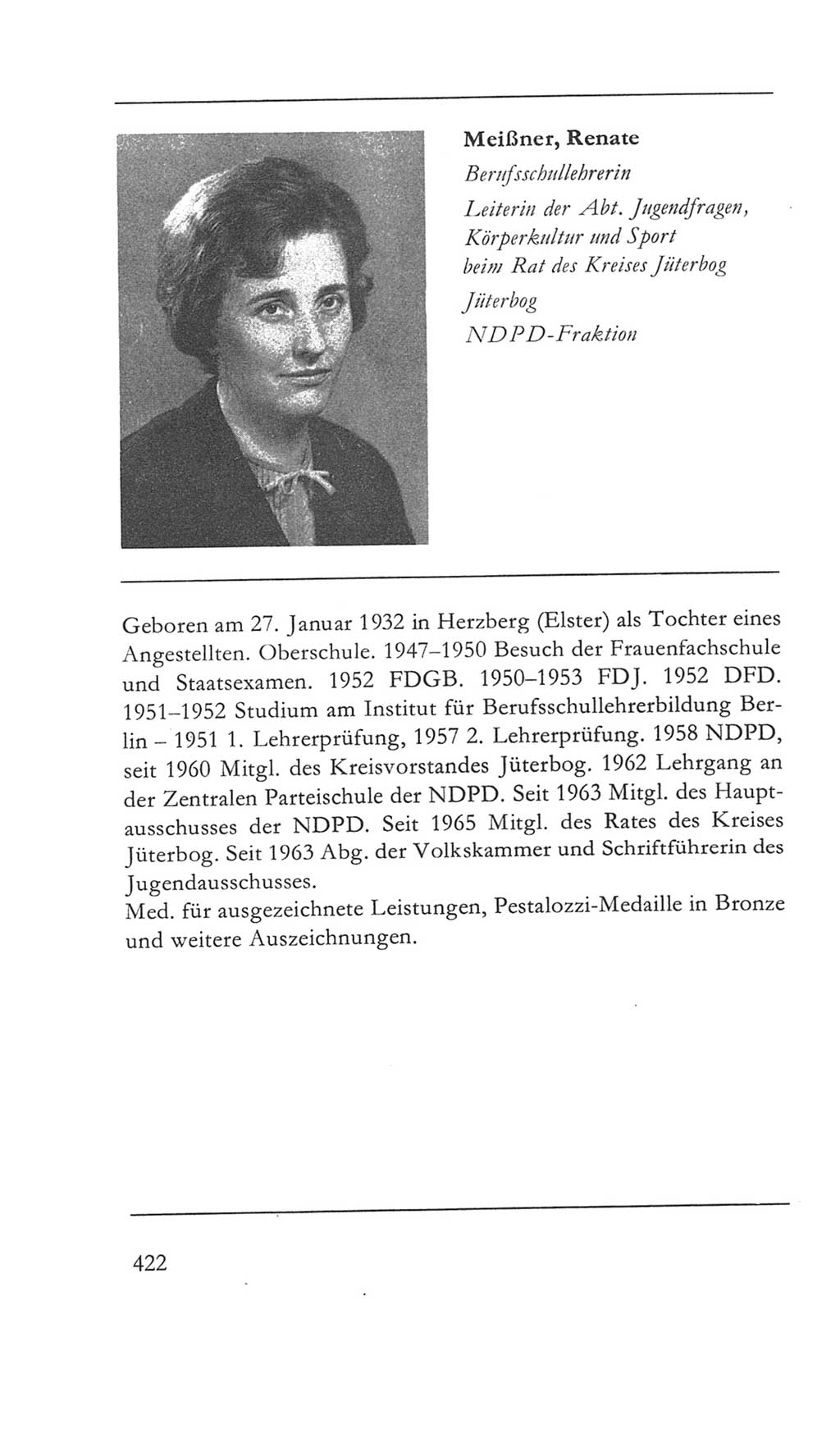 Volkskammer (VK) der Deutschen Demokratischen Republik (DDR) 5. Wahlperiode 1967-1971, Seite 422 (VK. DDR 5. WP. 1967-1971, S. 422)