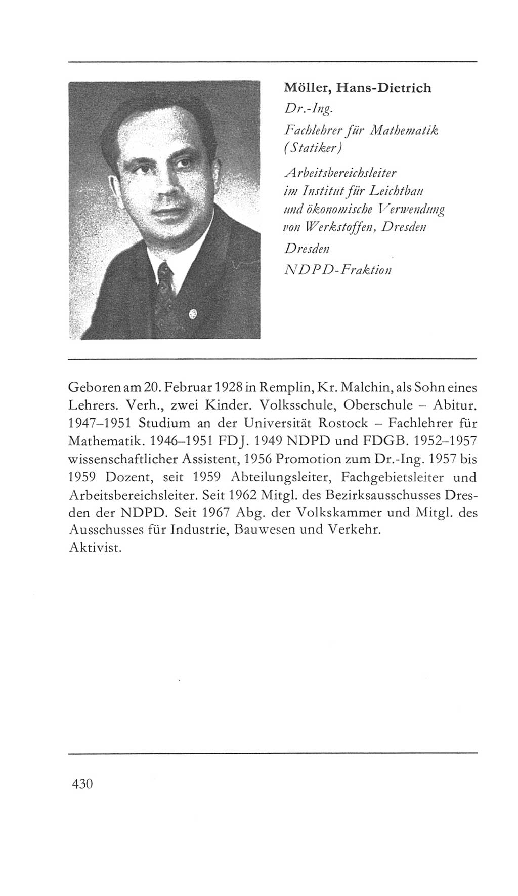 Volkskammer (VK) der Deutschen Demokratischen Republik (DDR) 5. Wahlperiode 1967-1971, Seite 430 (VK. DDR 5. WP. 1967-1971, S. 430)