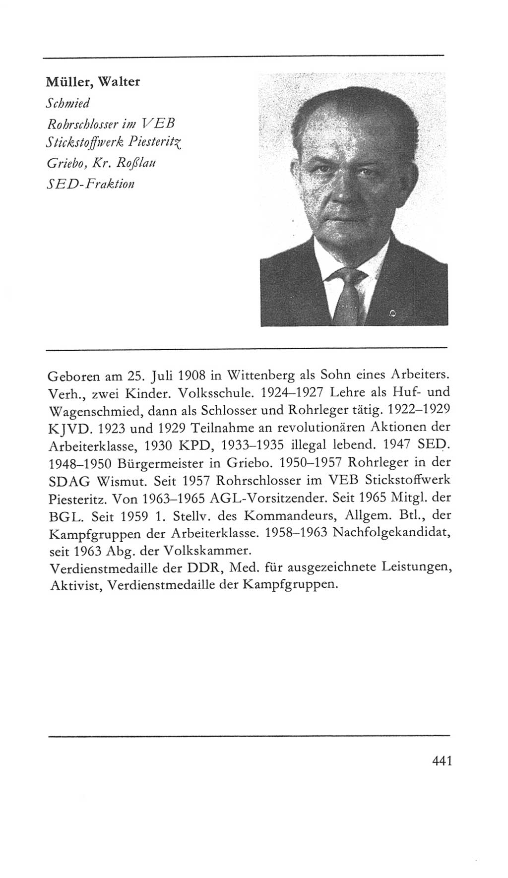 Volkskammer (VK) der Deutschen Demokratischen Republik (DDR) 5. Wahlperiode 1967-1971, Seite 441 (VK. DDR 5. WP. 1967-1971, S. 441)
