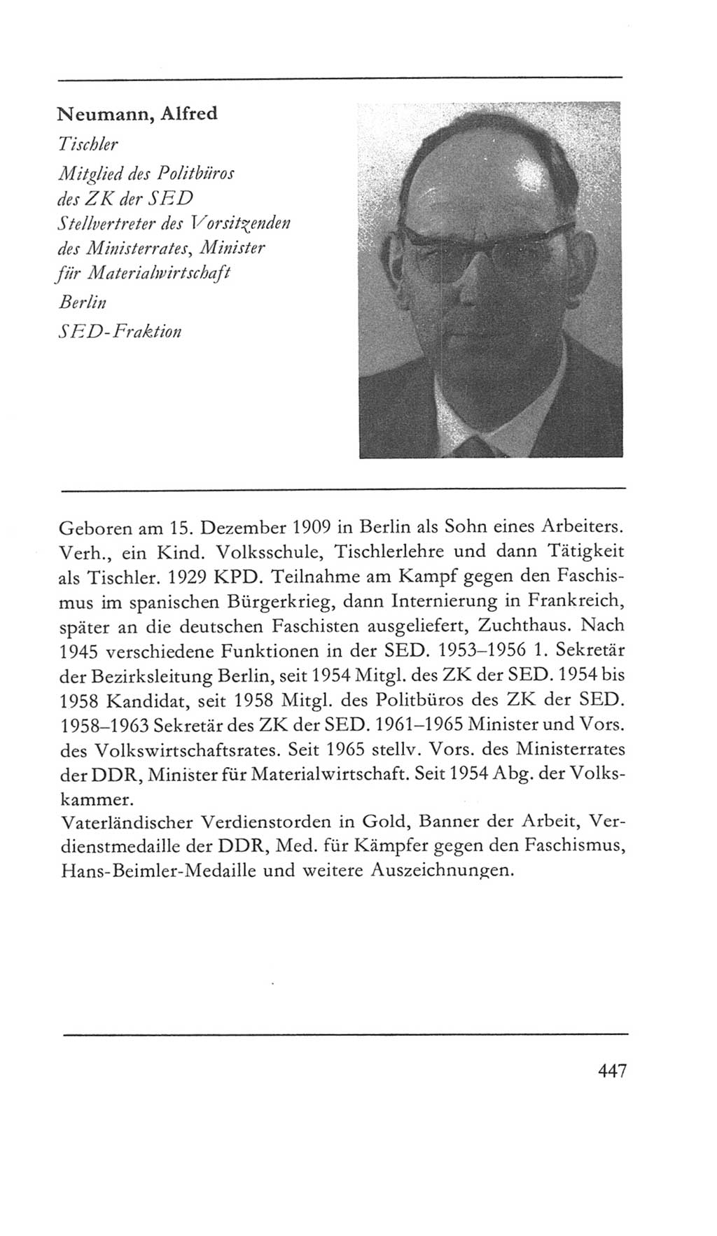 Volkskammer (VK) der Deutschen Demokratischen Republik (DDR) 5. Wahlperiode 1967-1971, Seite 447 (VK. DDR 5. WP. 1967-1971, S. 447)