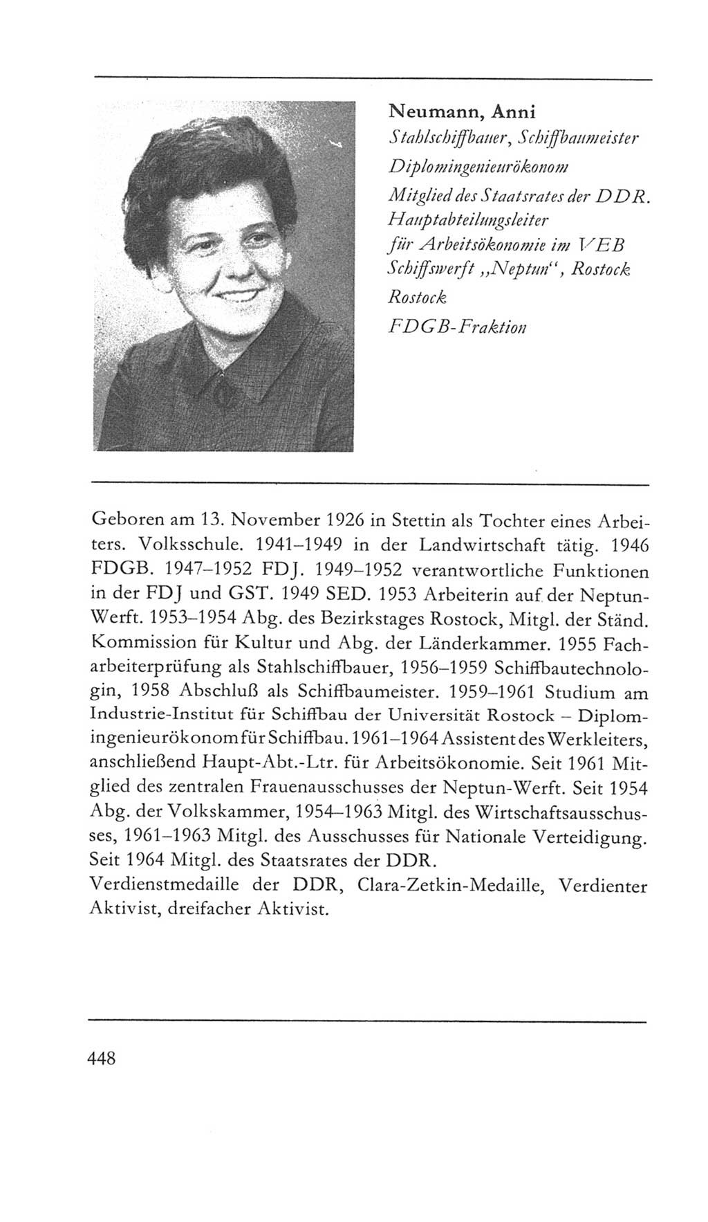 Volkskammer (VK) der Deutschen Demokratischen Republik (DDR) 5. Wahlperiode 1967-1971, Seite 448 (VK. DDR 5. WP. 1967-1971, S. 448)