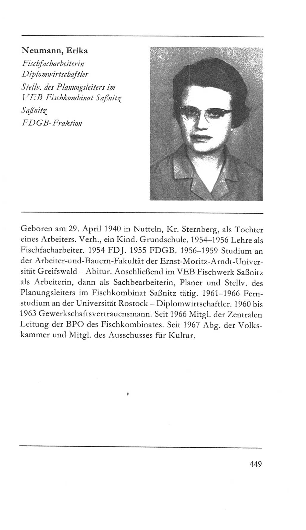 Volkskammer (VK) der Deutschen Demokratischen Republik (DDR) 5. Wahlperiode 1967-1971, Seite 449 (VK. DDR 5. WP. 1967-1971, S. 449)