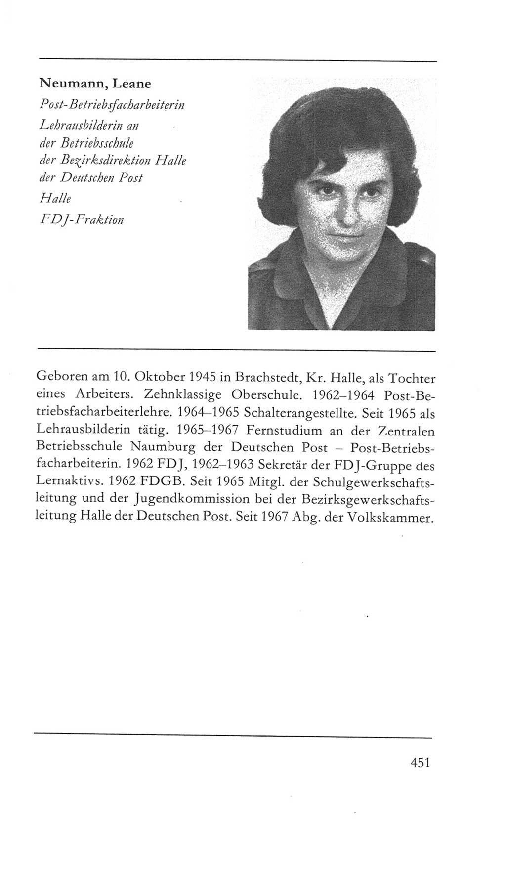 Volkskammer (VK) der Deutschen Demokratischen Republik (DDR) 5. Wahlperiode 1967-1971, Seite 451 (VK. DDR 5. WP. 1967-1971, S. 451)