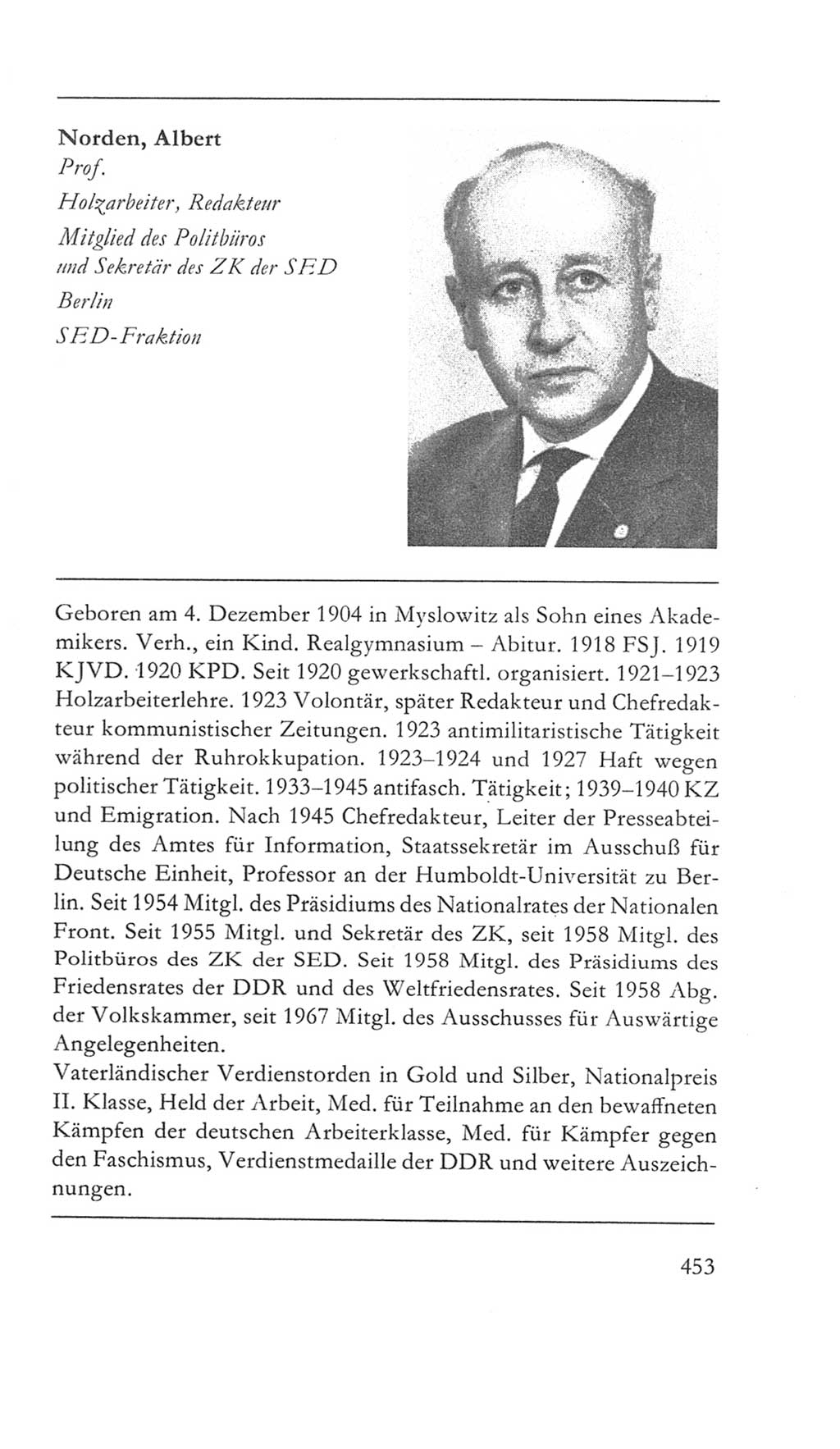 Volkskammer (VK) der Deutschen Demokratischen Republik (DDR) 5. Wahlperiode 1967-1971, Seite 453 (VK. DDR 5. WP. 1967-1971, S. 453)