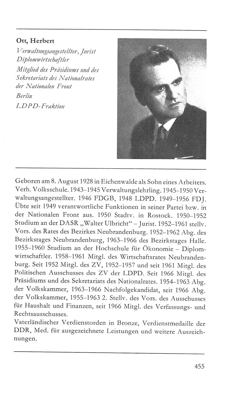 Volkskammer (VK) der Deutschen Demokratischen Republik (DDR) 5. Wahlperiode 1967-1971, Seite 455 (VK. DDR 5. WP. 1967-1971, S. 455)
