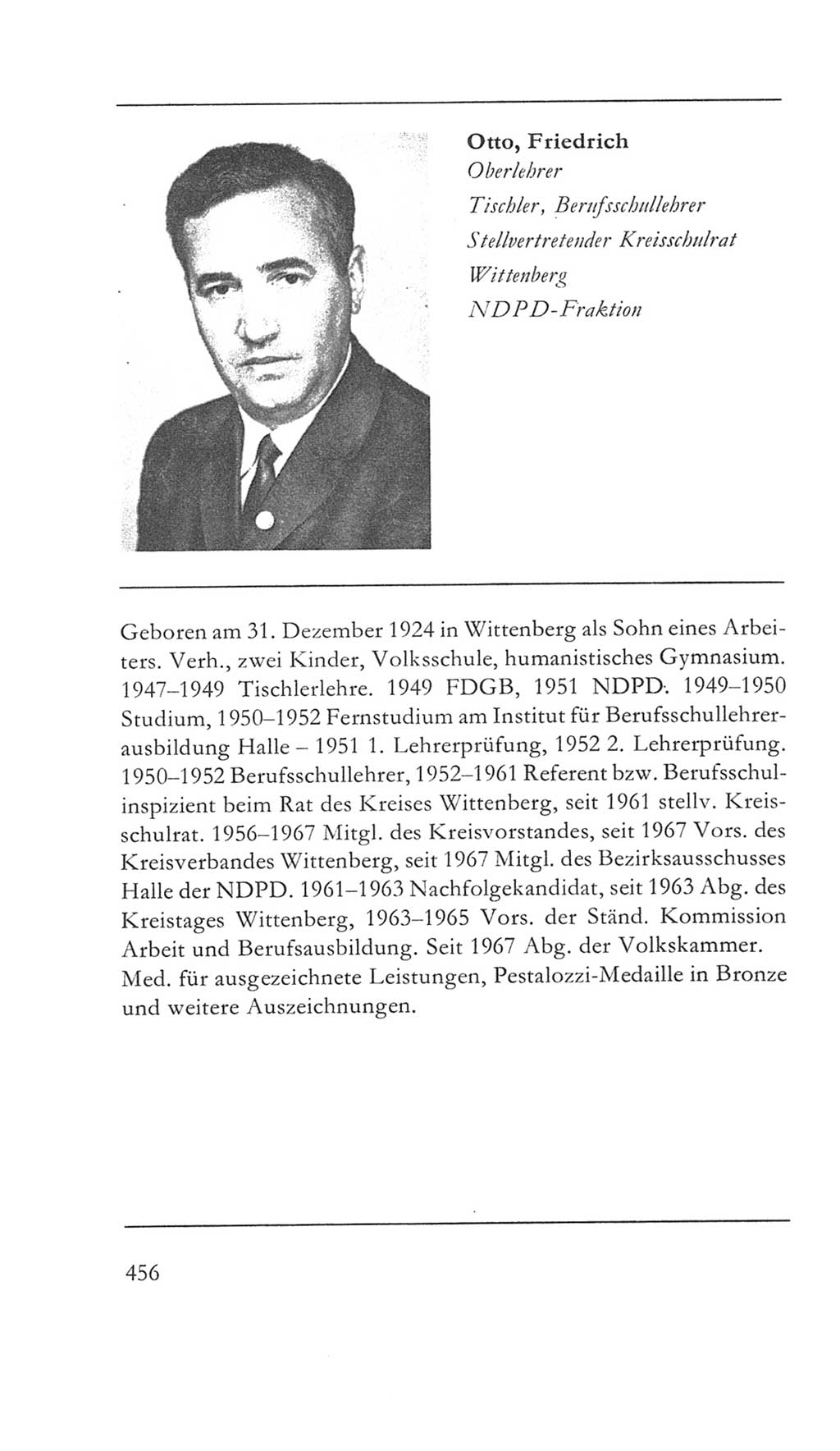 Volkskammer (VK) der Deutschen Demokratischen Republik (DDR) 5. Wahlperiode 1967-1971, Seite 456 (VK. DDR 5. WP. 1967-1971, S. 456)