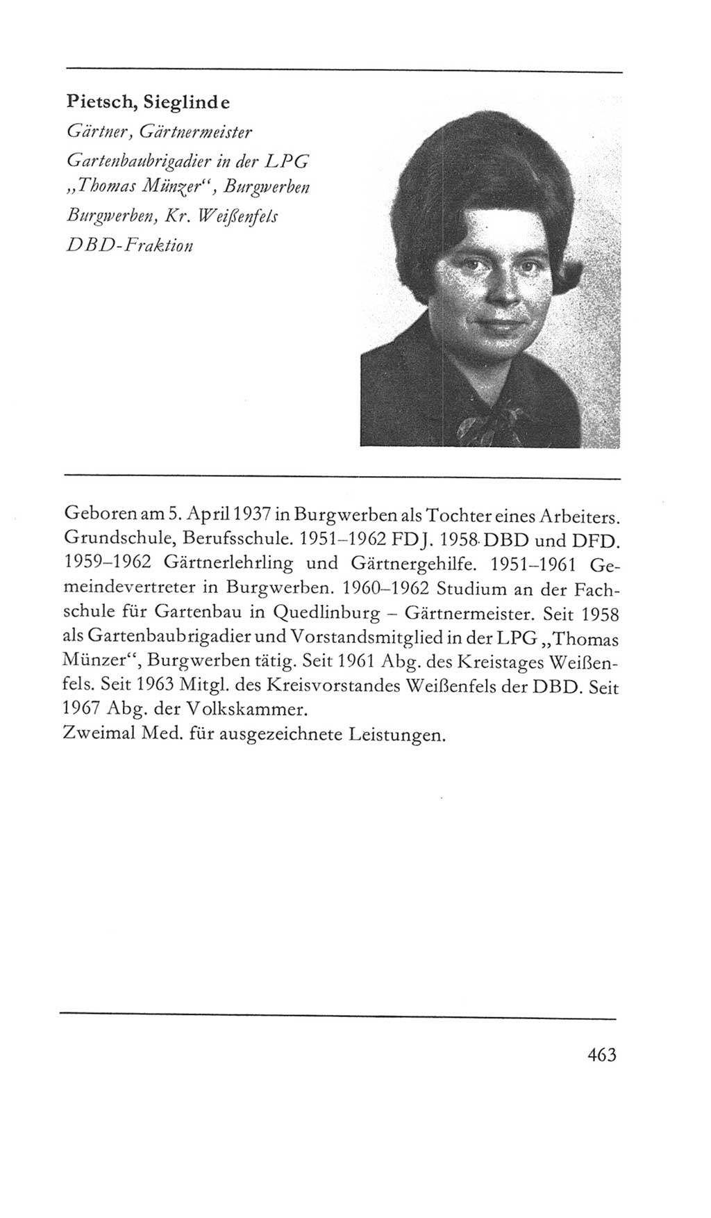 Volkskammer (VK) der Deutschen Demokratischen Republik (DDR) 5. Wahlperiode 1967-1971, Seite 463 (VK. DDR 5. WP. 1967-1971, S. 463)