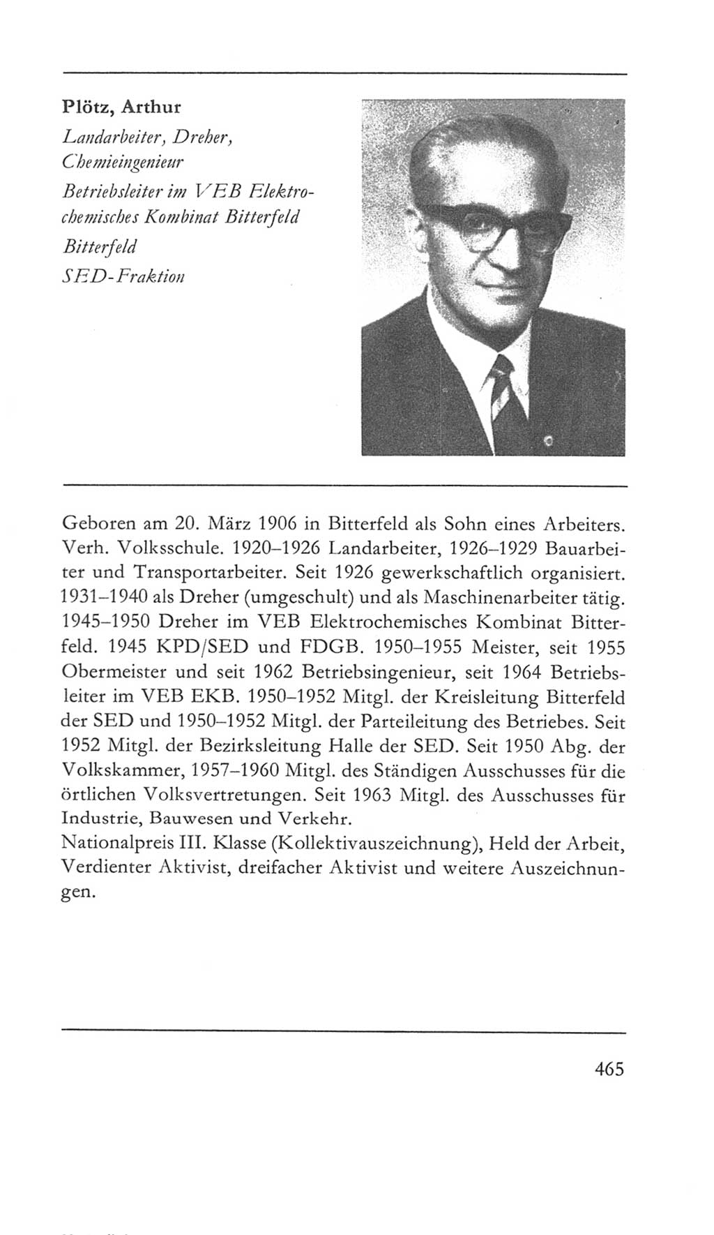 Volkskammer (VK) der Deutschen Demokratischen Republik (DDR) 5. Wahlperiode 1967-1971, Seite 465 (VK. DDR 5. WP. 1967-1971, S. 465)