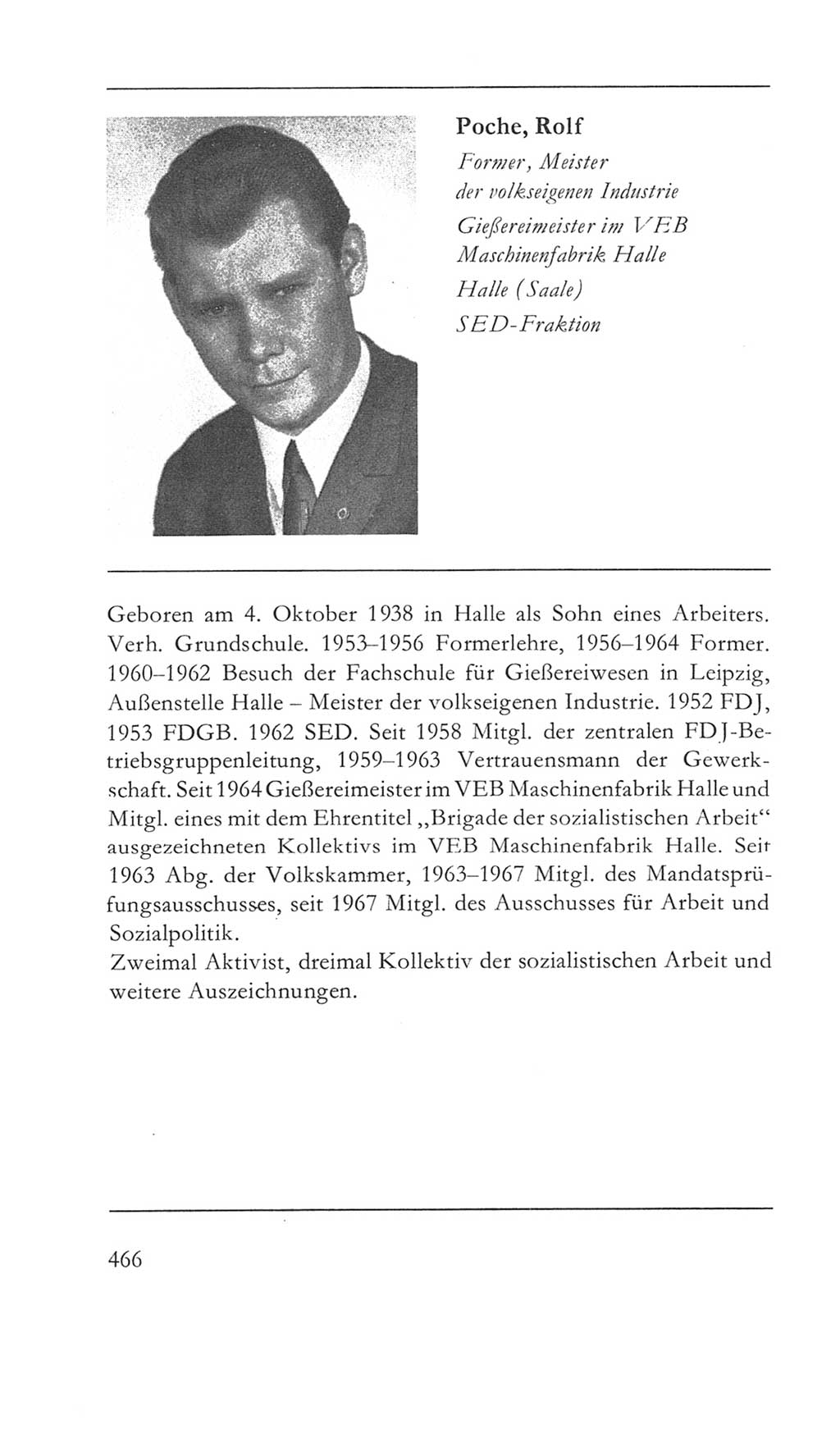 Volkskammer (VK) der Deutschen Demokratischen Republik (DDR) 5. Wahlperiode 1967-1971, Seite 466 (VK. DDR 5. WP. 1967-1971, S. 466)