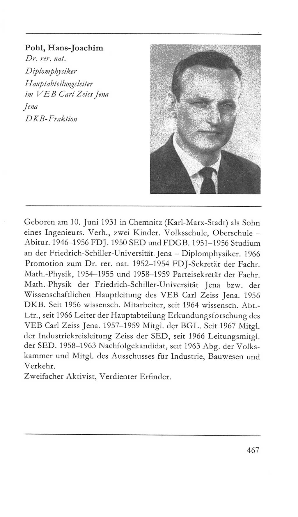 Volkskammer (VK) der Deutschen Demokratischen Republik (DDR) 5. Wahlperiode 1967-1971, Seite 467 (VK. DDR 5. WP. 1967-1971, S. 467)