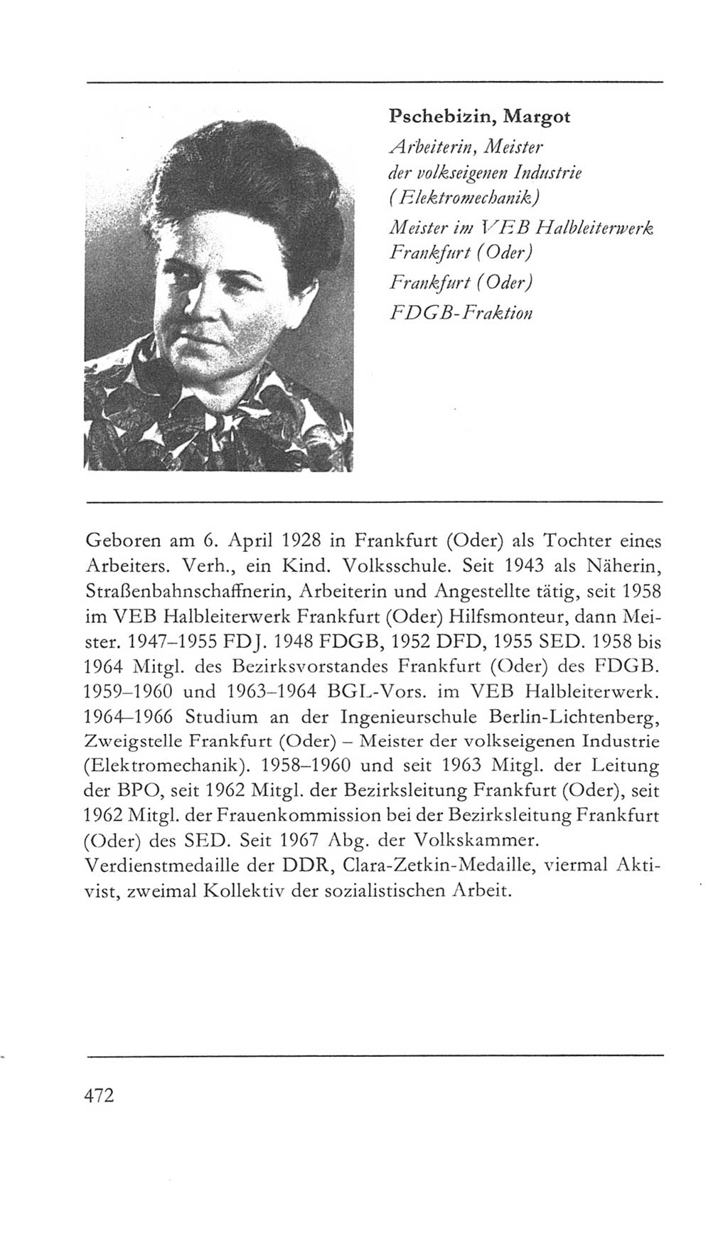 Volkskammer (VK) der Deutschen Demokratischen Republik (DDR) 5. Wahlperiode 1967-1971, Seite 472 (VK. DDR 5. WP. 1967-1971, S. 472)