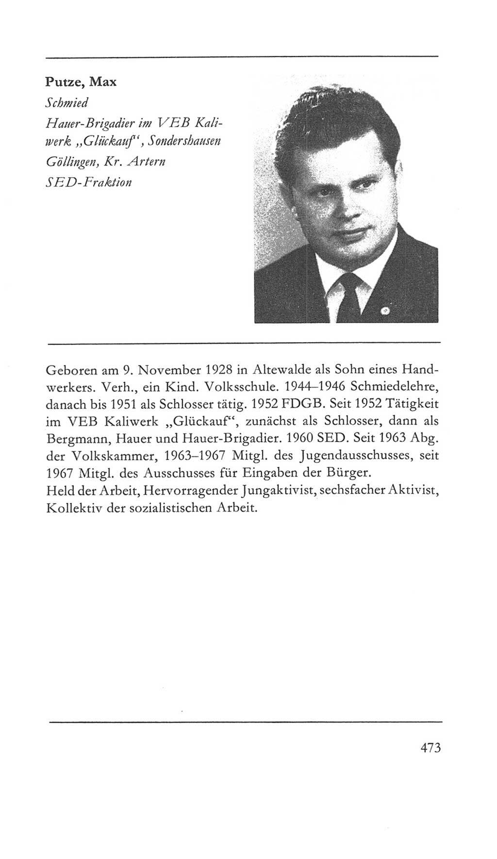Volkskammer (VK) der Deutschen Demokratischen Republik (DDR) 5. Wahlperiode 1967-1971, Seite 473 (VK. DDR 5. WP. 1967-1971, S. 473)