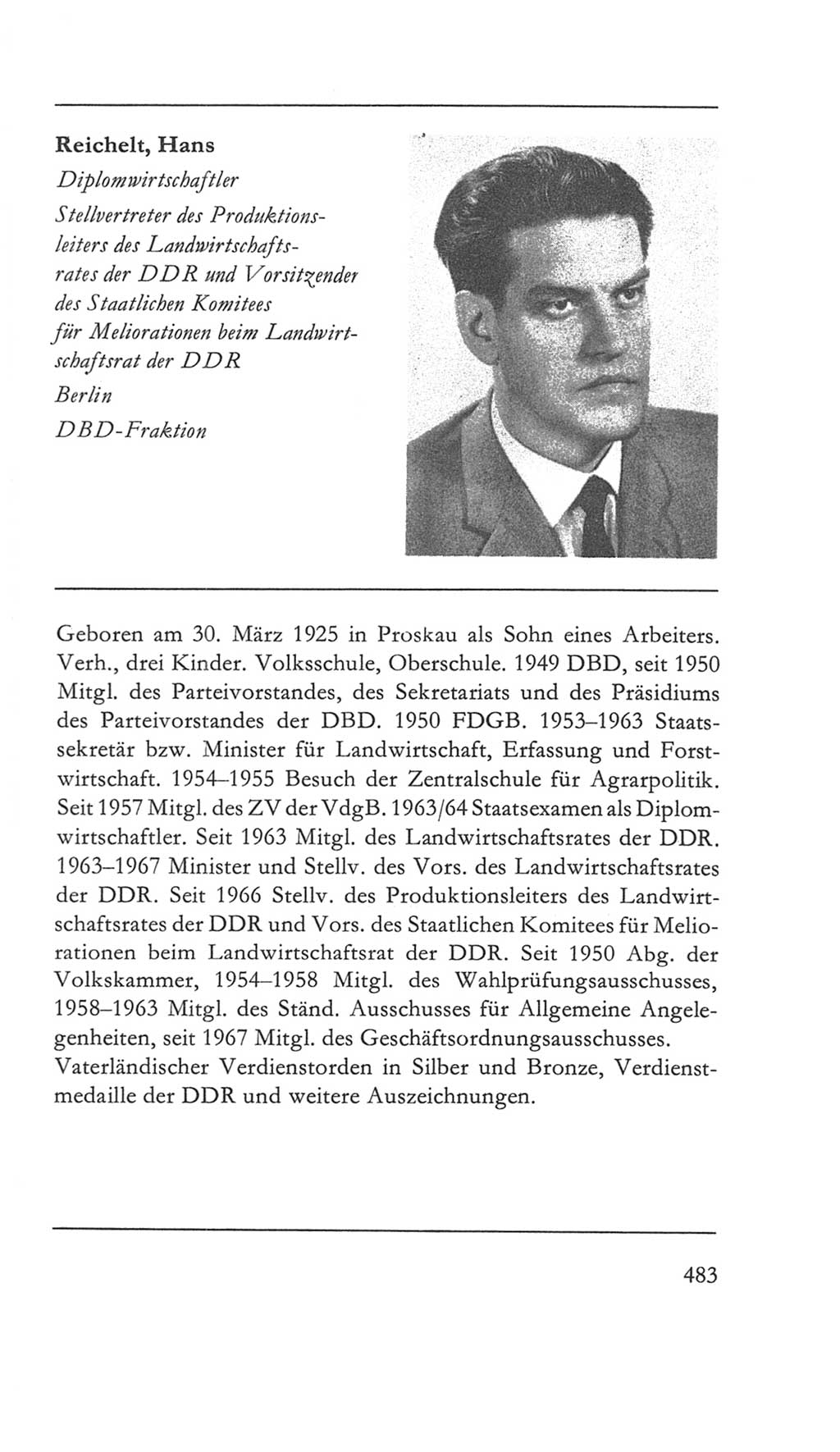 Volkskammer (VK) der Deutschen Demokratischen Republik (DDR) 5. Wahlperiode 1967-1971, Seite 483 (VK. DDR 5. WP. 1967-1971, S. 483)