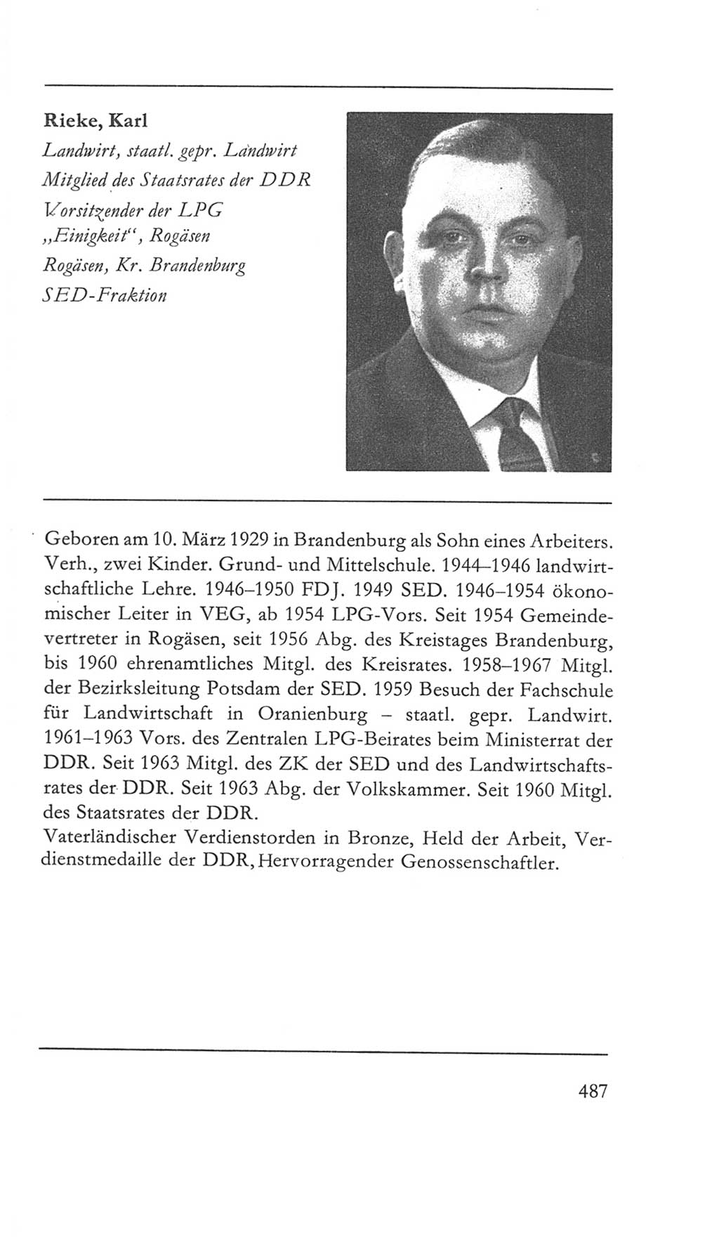 Volkskammer (VK) der Deutschen Demokratischen Republik (DDR) 5. Wahlperiode 1967-1971, Seite 487 (VK. DDR 5. WP. 1967-1971, S. 487)