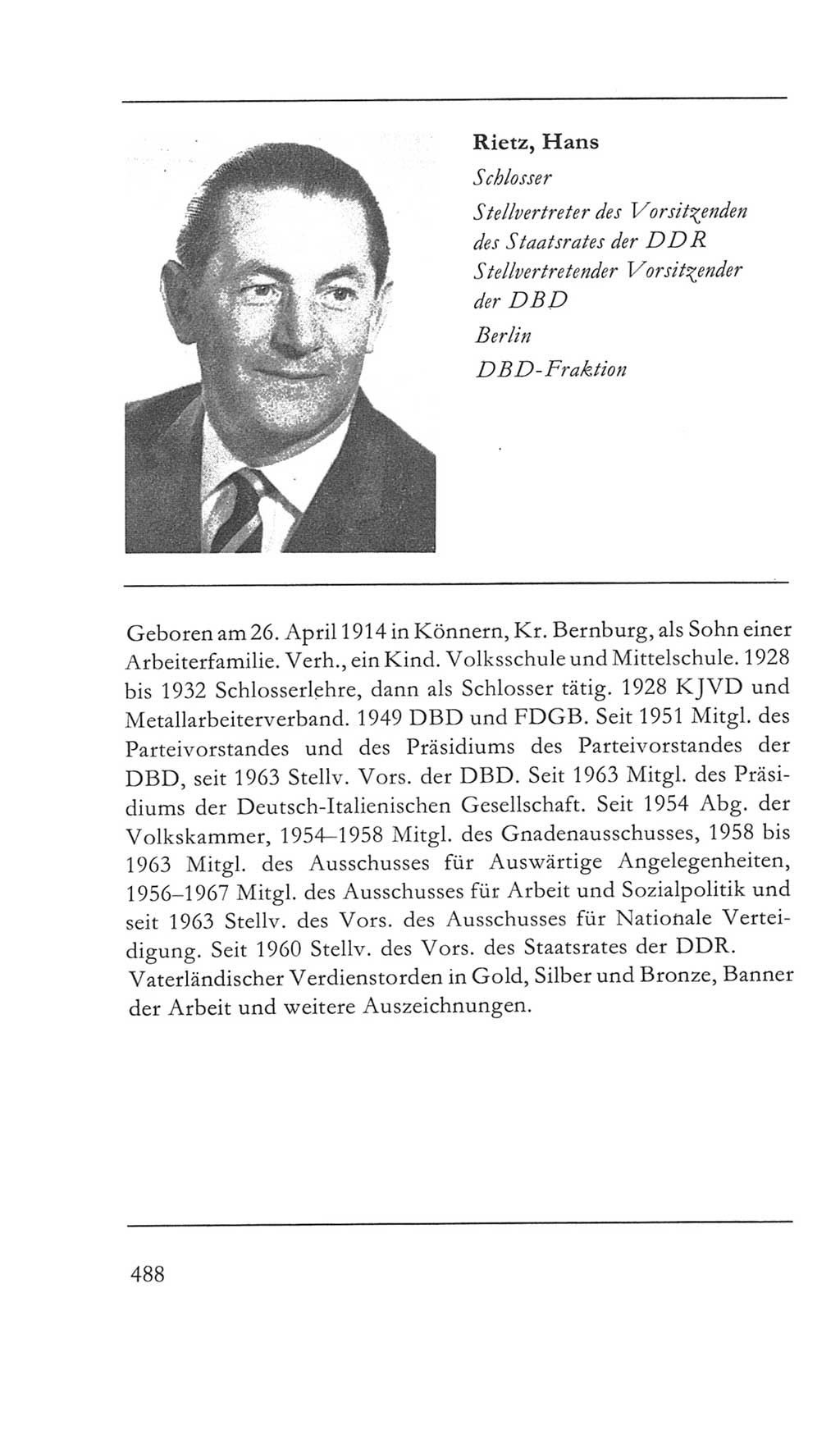 Volkskammer (VK) der Deutschen Demokratischen Republik (DDR) 5. Wahlperiode 1967-1971, Seite 488 (VK. DDR 5. WP. 1967-1971, S. 488)