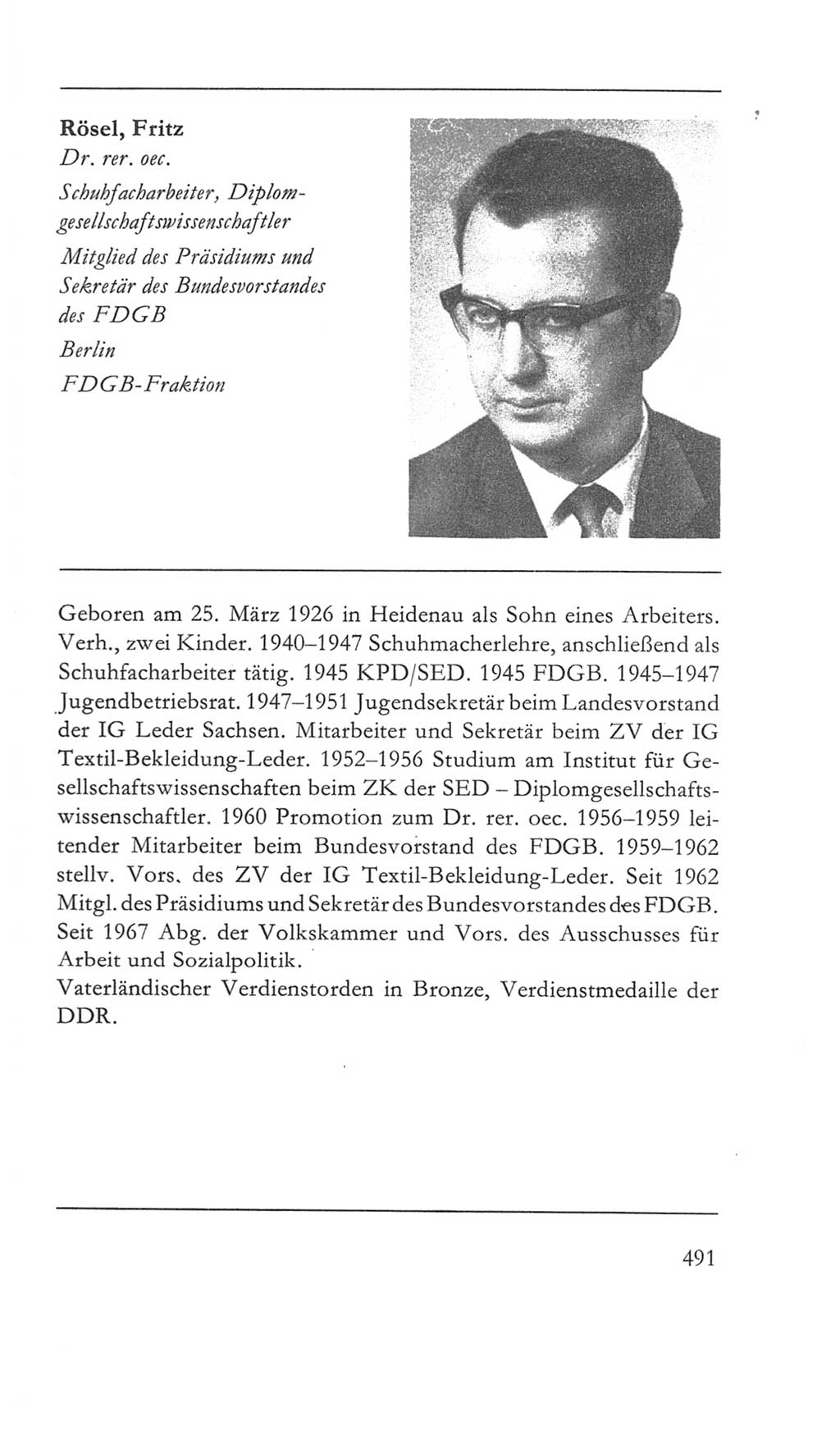 Volkskammer (VK) der Deutschen Demokratischen Republik (DDR) 5. Wahlperiode 1967-1971, Seite 491 (VK. DDR 5. WP. 1967-1971, S. 491)