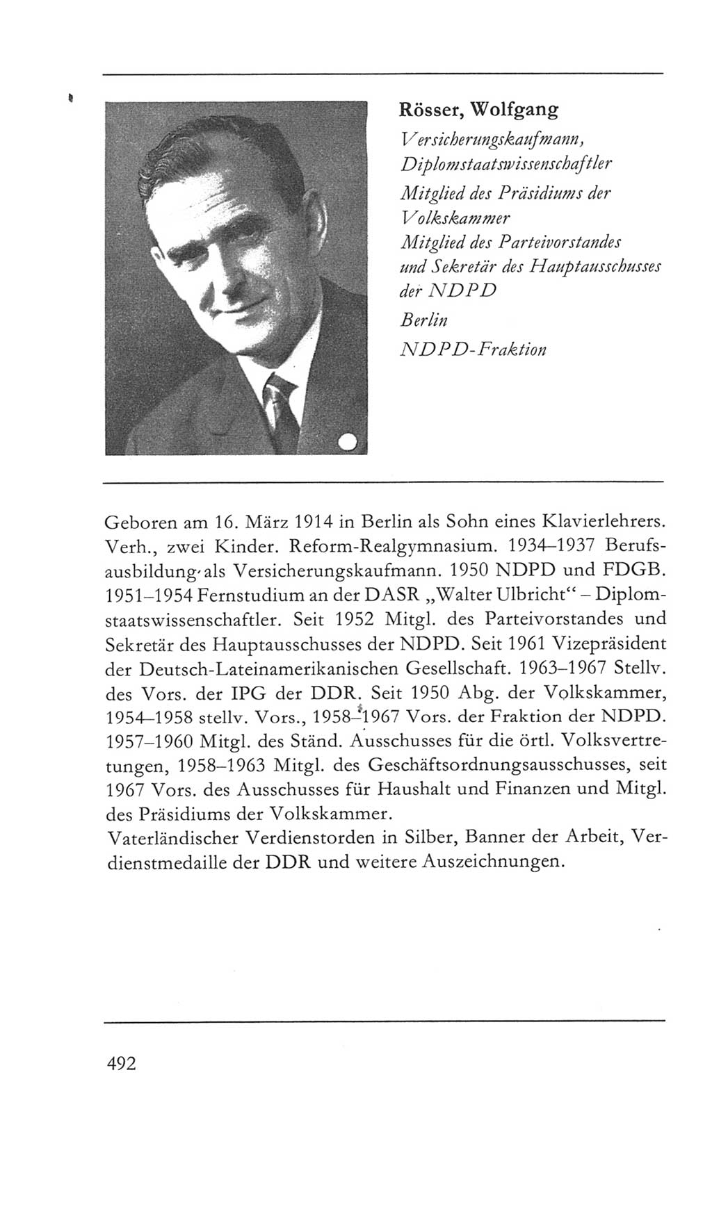 Volkskammer (VK) der Deutschen Demokratischen Republik (DDR) 5. Wahlperiode 1967-1971, Seite 492 (VK. DDR 5. WP. 1967-1971, S. 492)